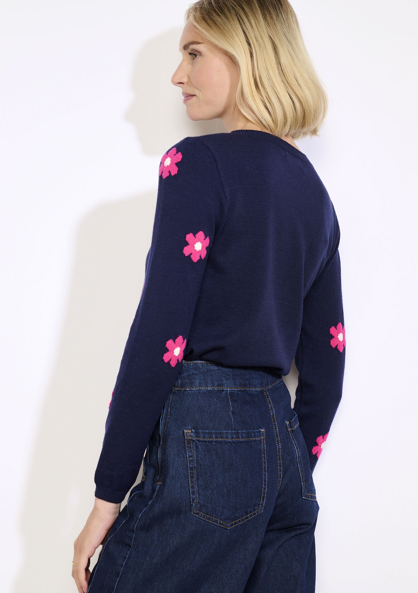 Trui met bloemenprint - NAVY BASIC - 04007088_2723