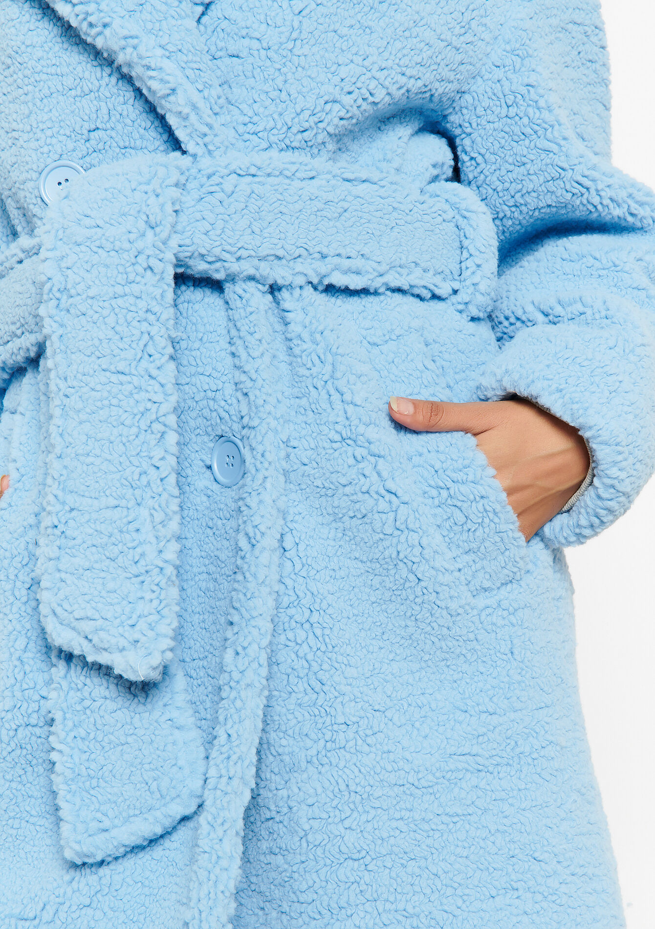 Oversized teddy jas, Oversized teddy jas - BLUE PASTEL - 23000623_3003