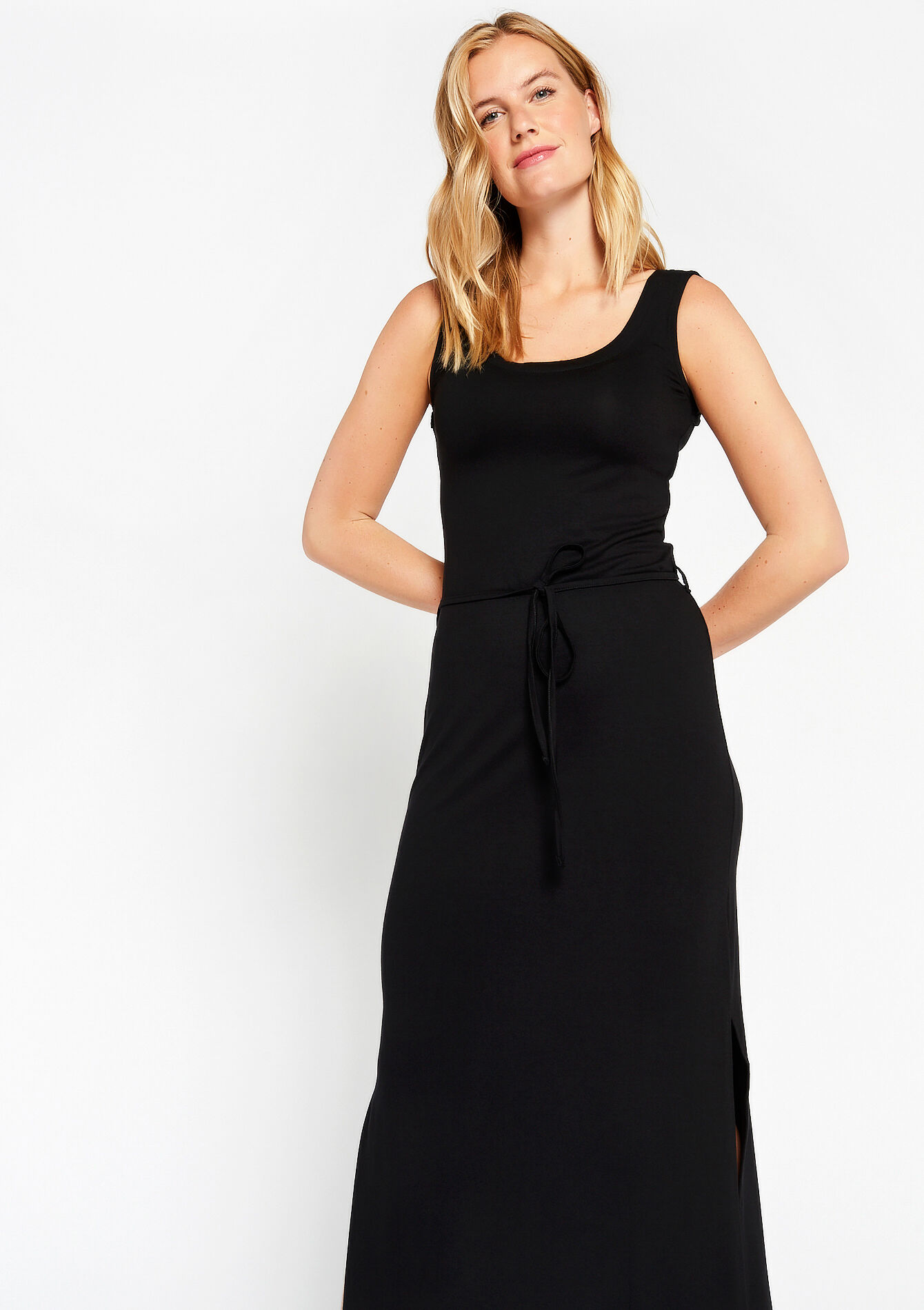 Maxi dress with open back, Maxi dress with open back - BLACK - 08601826_1119