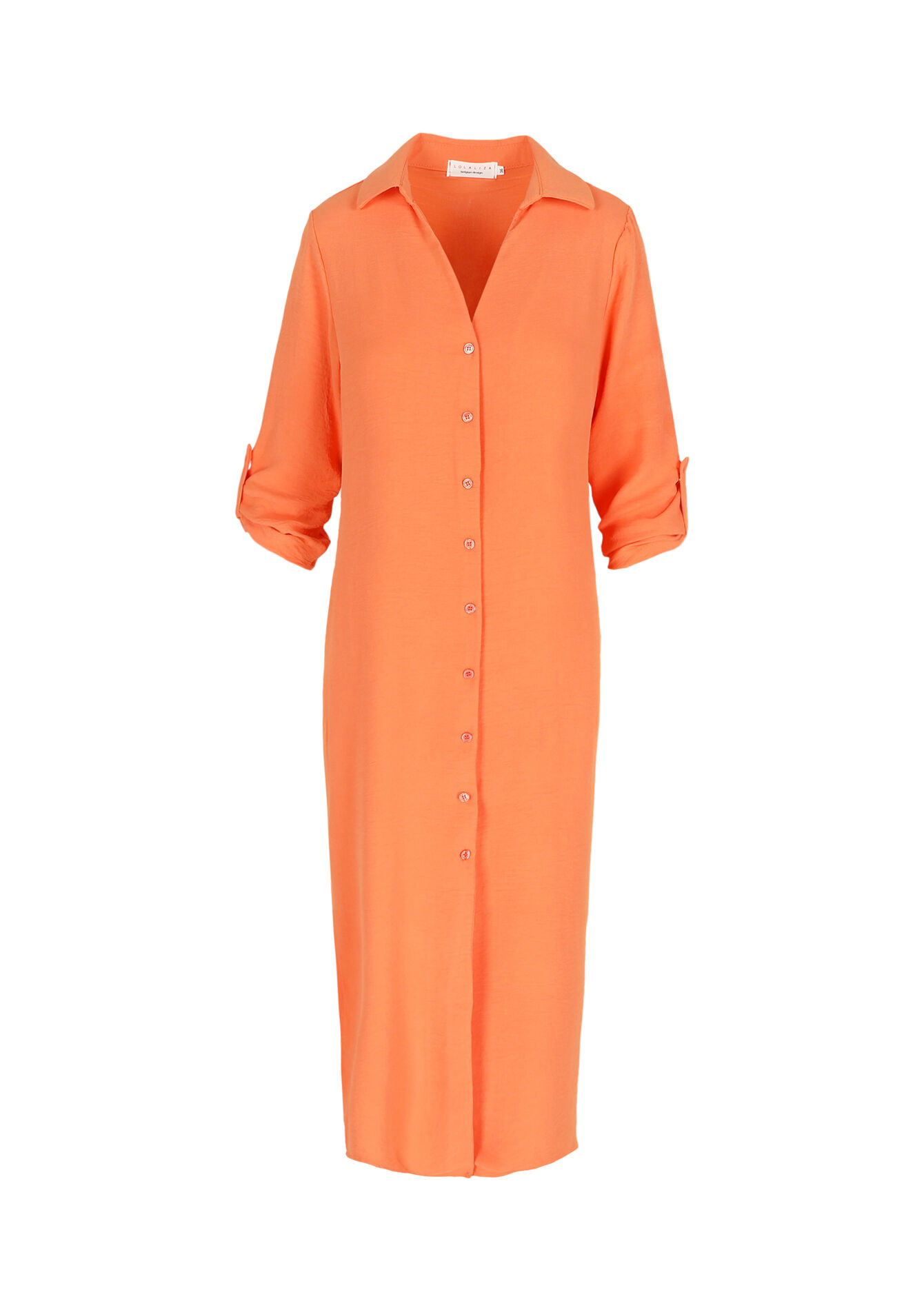 Straight shirt dress, Straight shirt dress - ORANGE MANGO - 08602304_2575