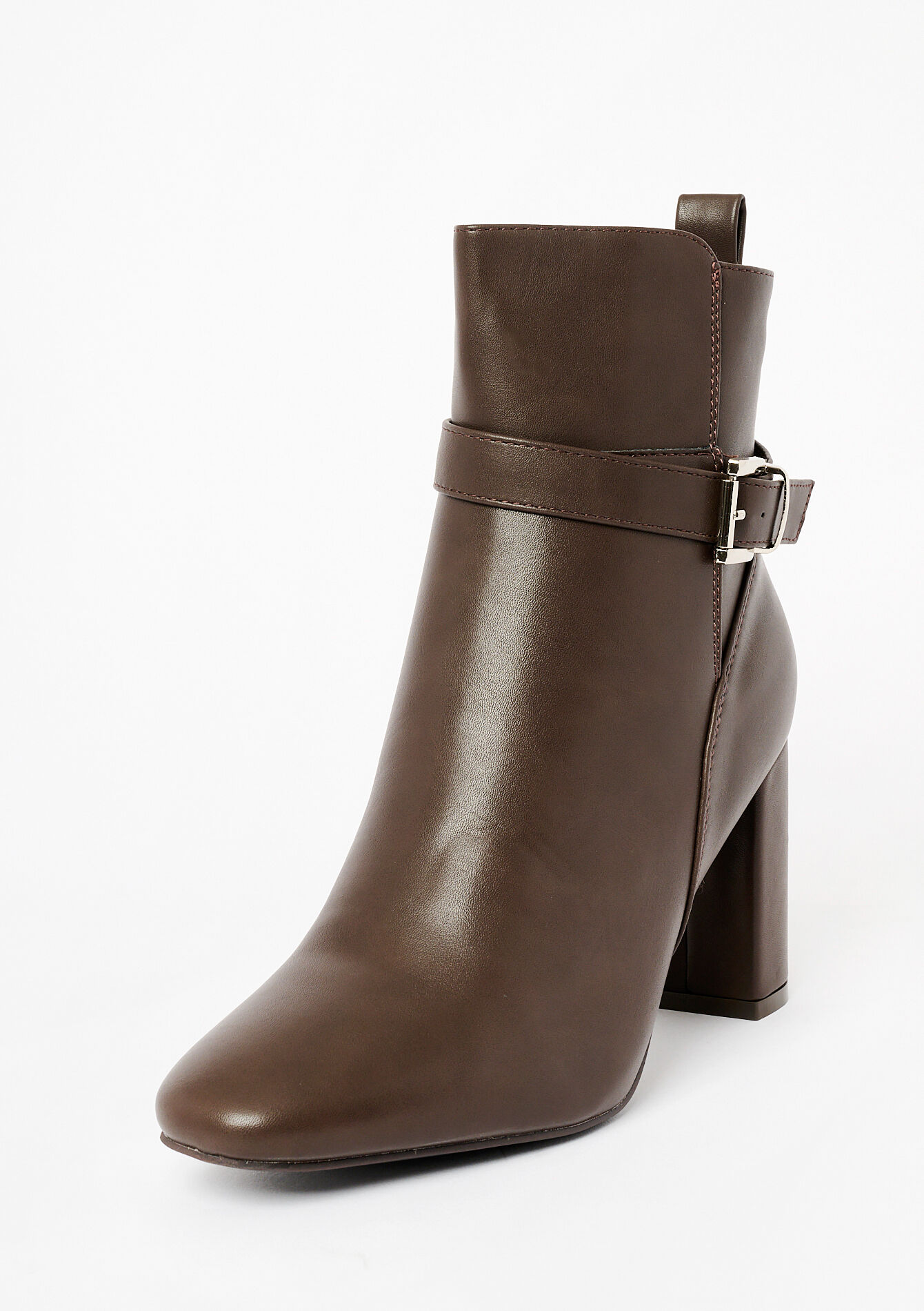 Ankle boots with buckle, Ankle boots with buckle - BROWN DARK CHOCOLATE - 13100264_3720