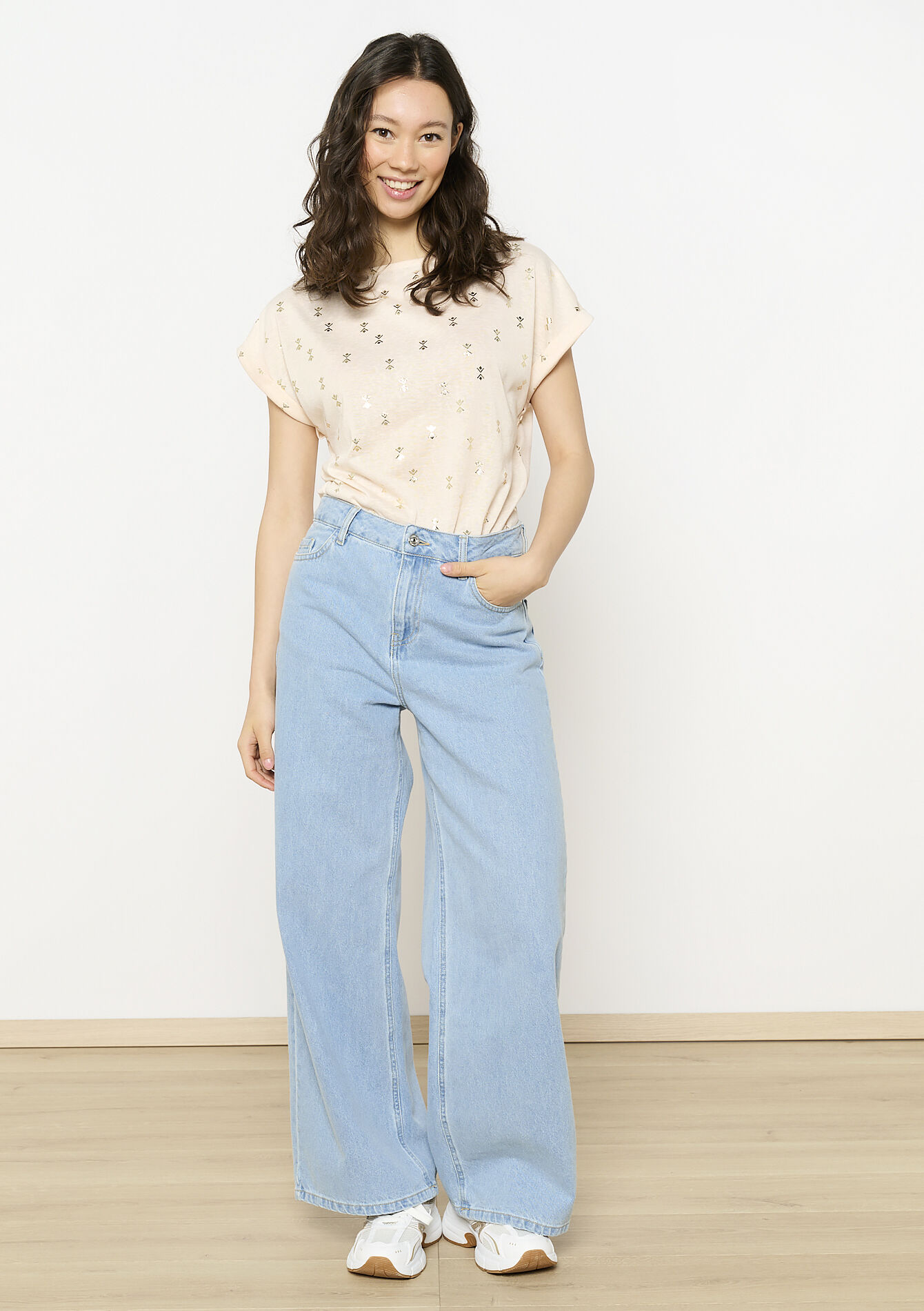 T-shirt imprimé fluide, T-shirt imprimé fluide - NUDE LOTUS - 02301706_4118