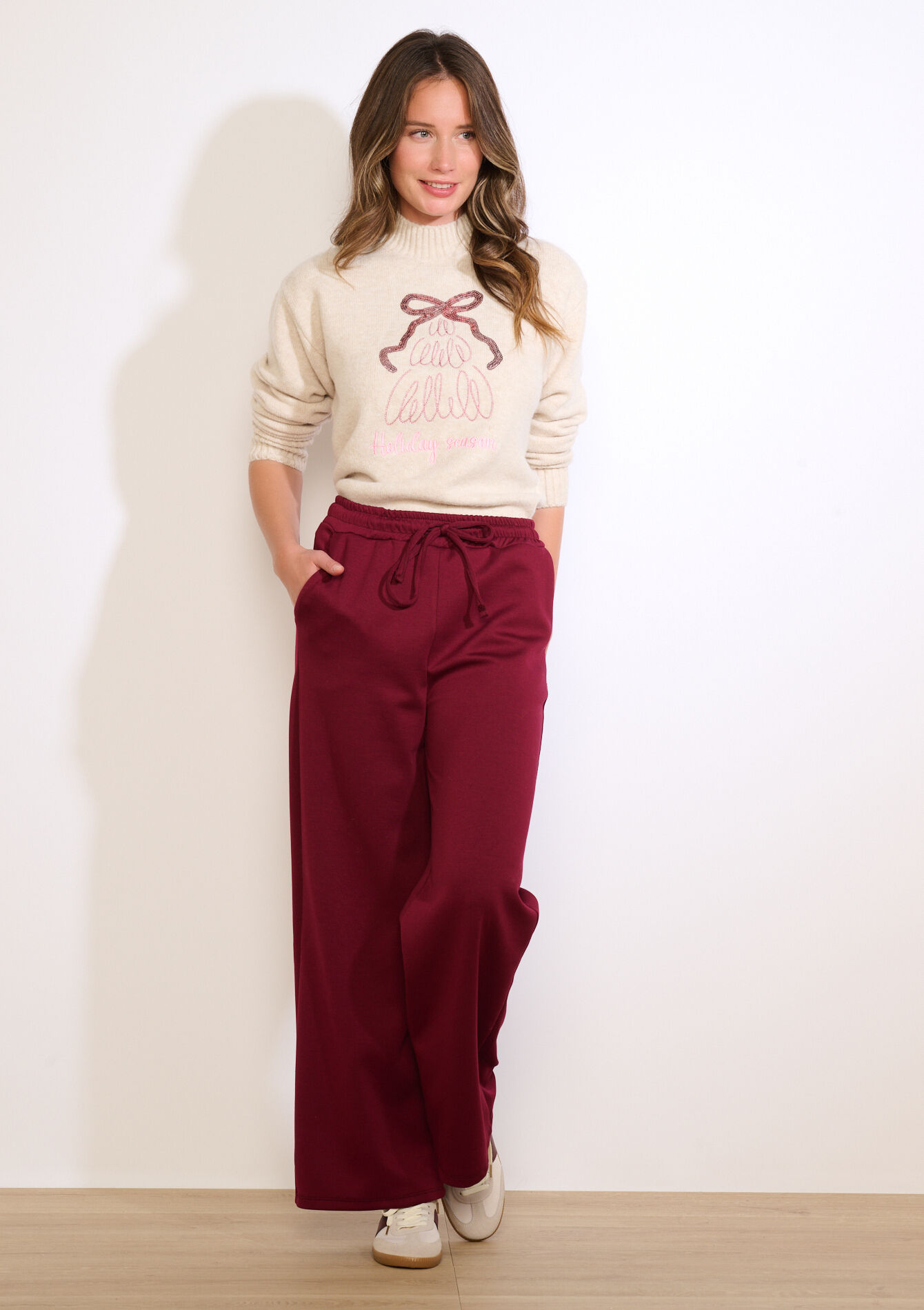 Losvallende relaxbroek, Losvallende relaxbroek - AUBERGINE - 15100401_1537