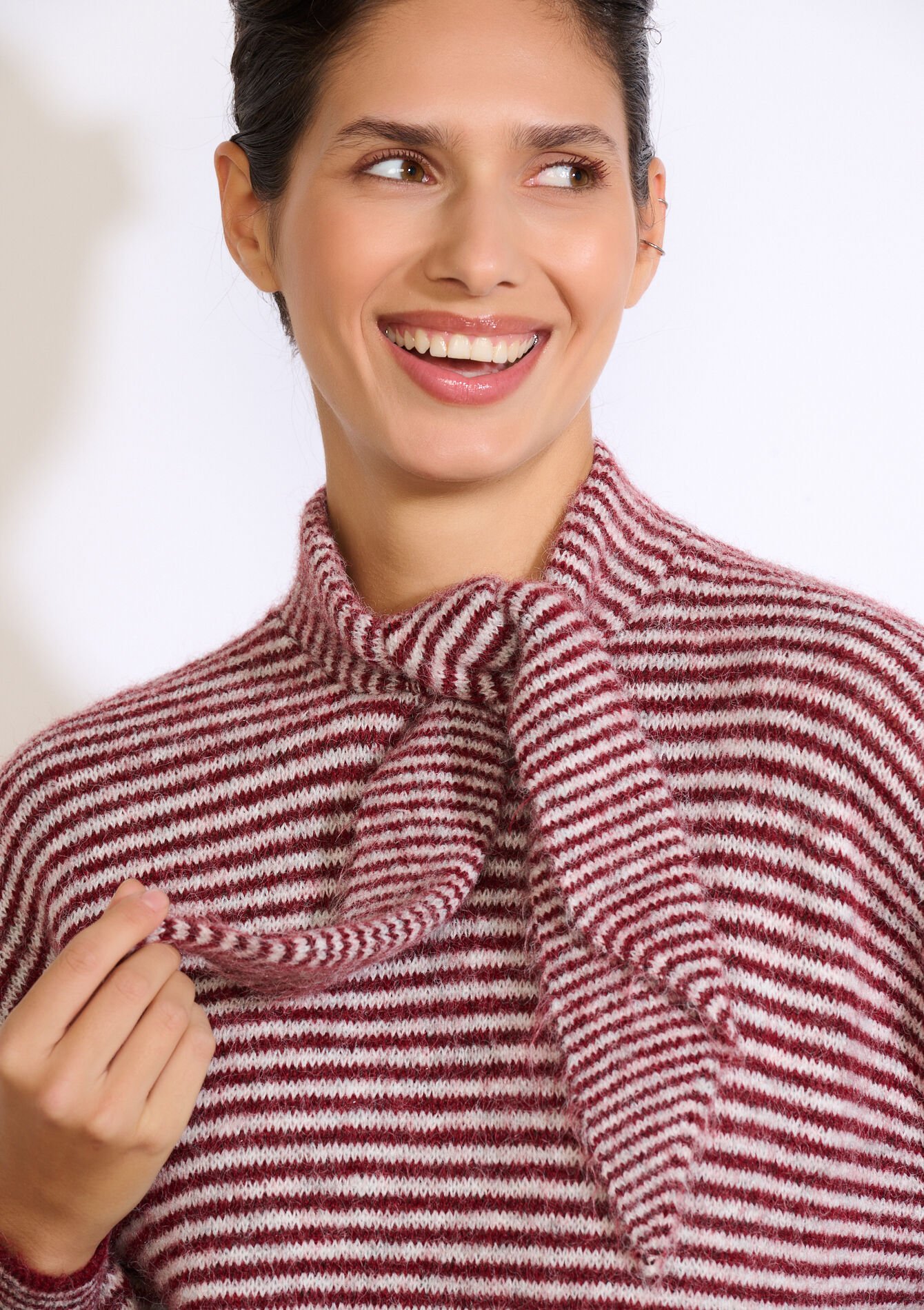 Gestreepte trui met strik, Gestreepte trui met strik - BORDEAU WINE - 04007137_1467