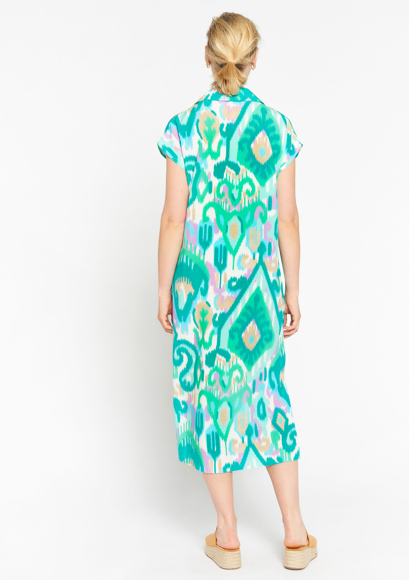 Hemdjurk met ikat print, Hemdjurk met ikat print - GREEN LAGOON - 08602060_5252