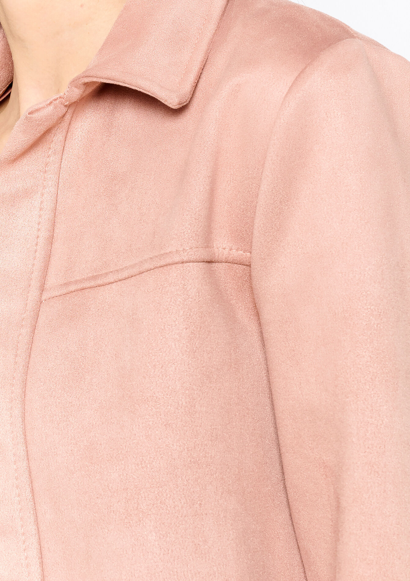 Veste courte en suédine, Veste courte en suédine - NUDE PINK - 09100898_1301