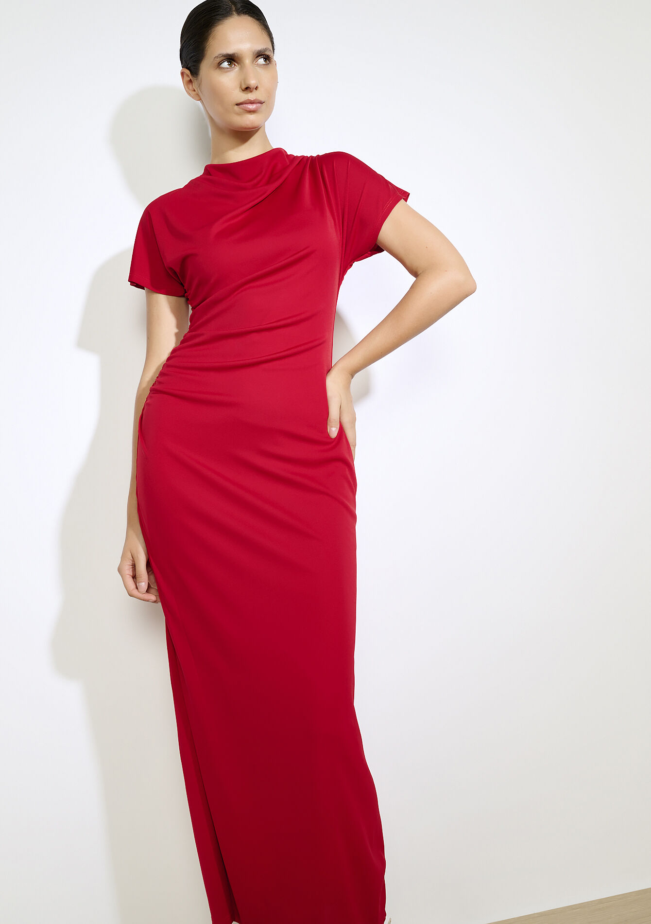 Robe longue drapée, Robe longue drapée - VIOLINE - 08104200