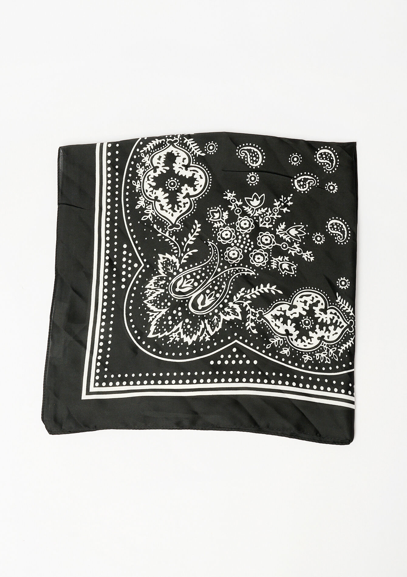 Foulard carré look en soie - BLACK - 17101206_1119