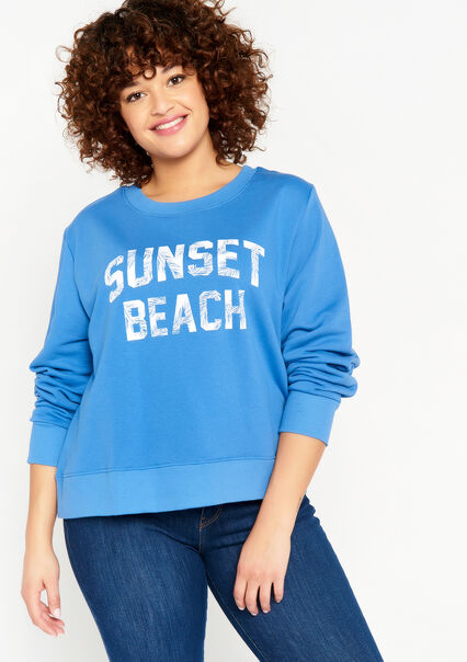 Sweater with inscription - BLUE SOFT - 03001663_2520