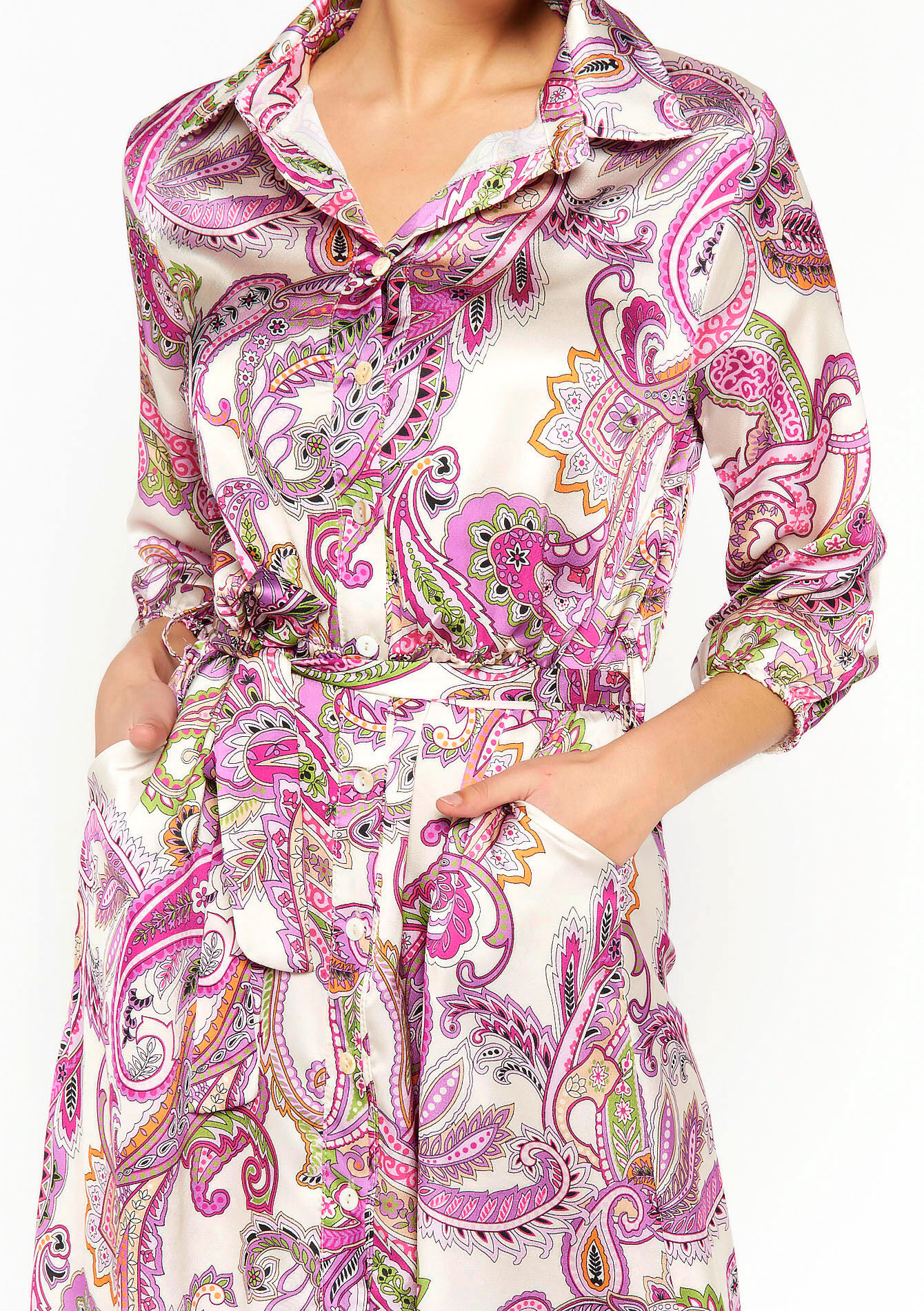 Shirt dress with paisley print, Shirt dress with paisley print - VIOLINE - 08601900_2576