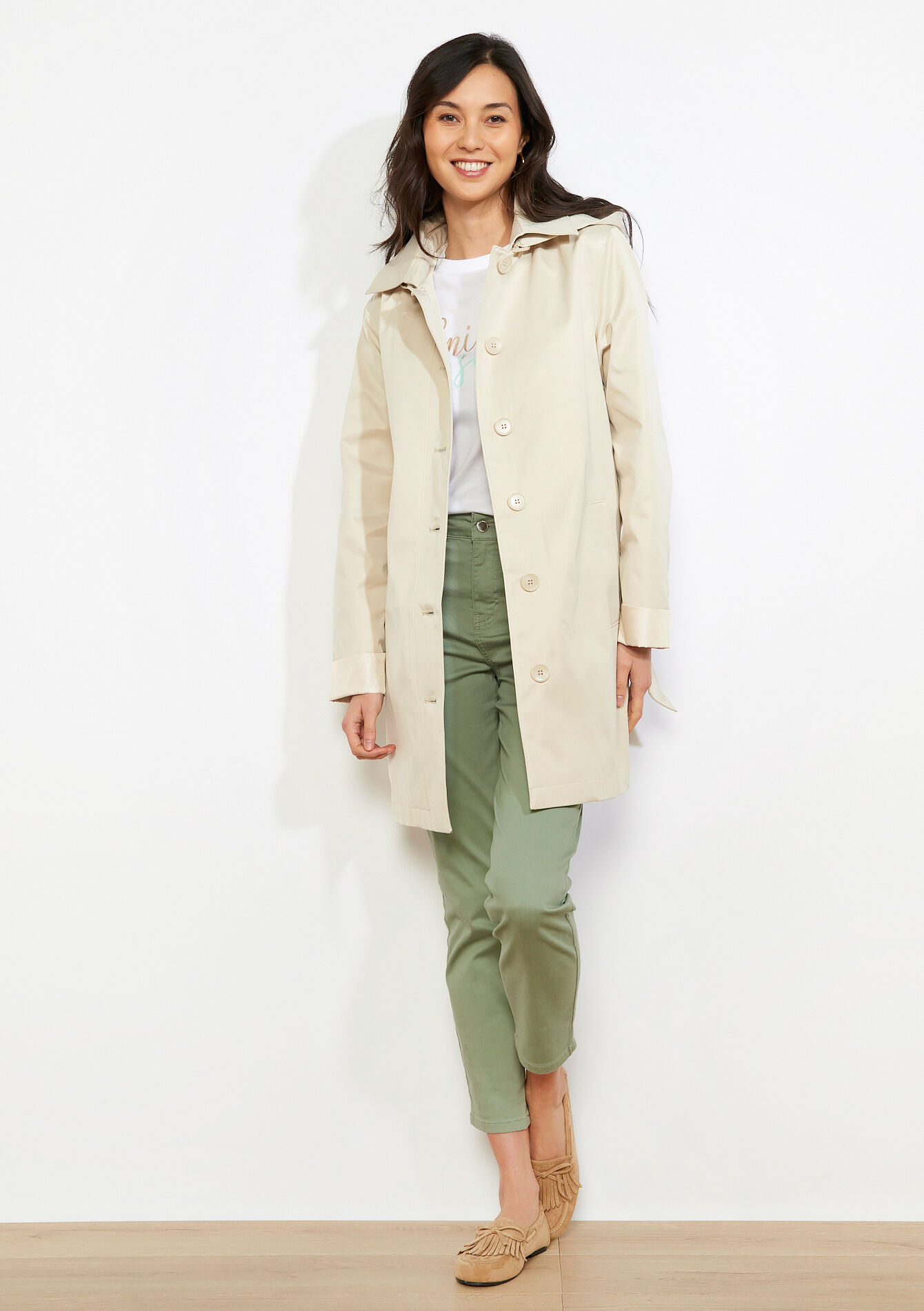 Trench à double boutonnage - VANILLA WHITE - 23000791_1013