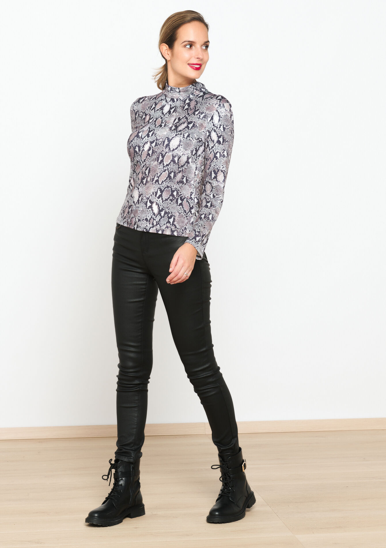 T-shirt à imprimé python, T-shirt à imprimé python - MED GREY - 02400286_2573