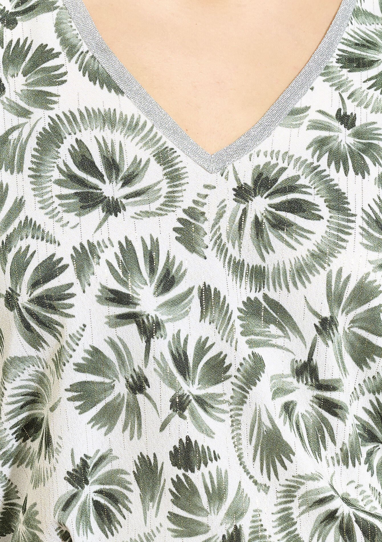 T-shirt met palmbladprint, T-shirt met palmbladprint - KHAKI MED - 02301812_4327