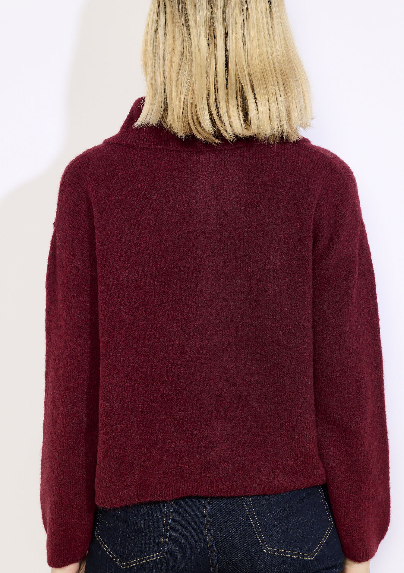 Gebreid vest met polokraag, Gebreid vest met polokraag - BORDEAU WINE - 04101403_1467