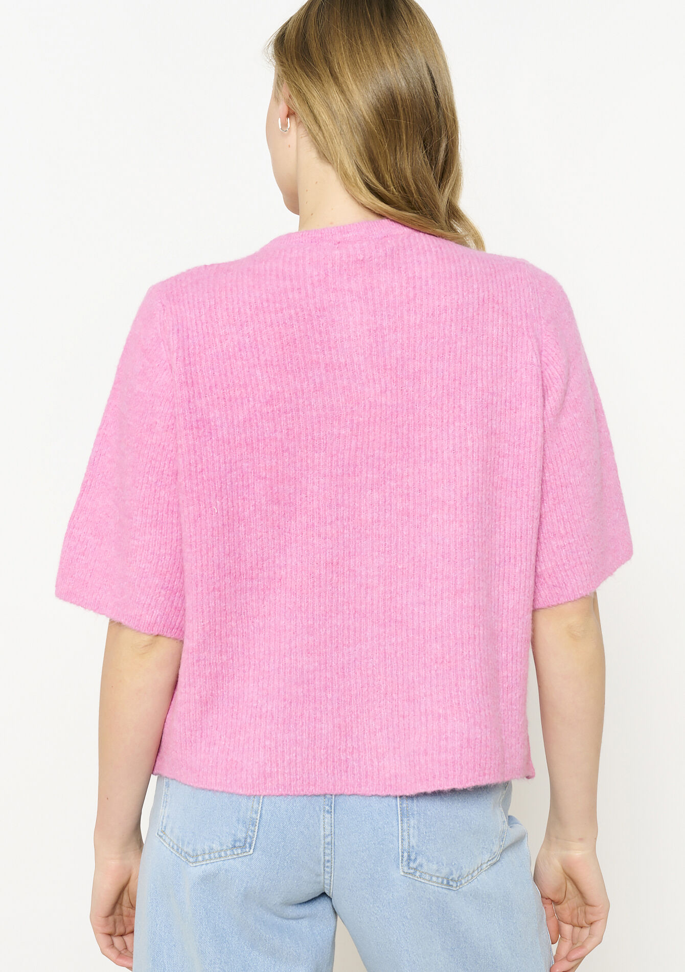 Cardigan with short sleeves, Cardigan with short sleeves - PINK BUBBLEGUM - 04101296_1477
