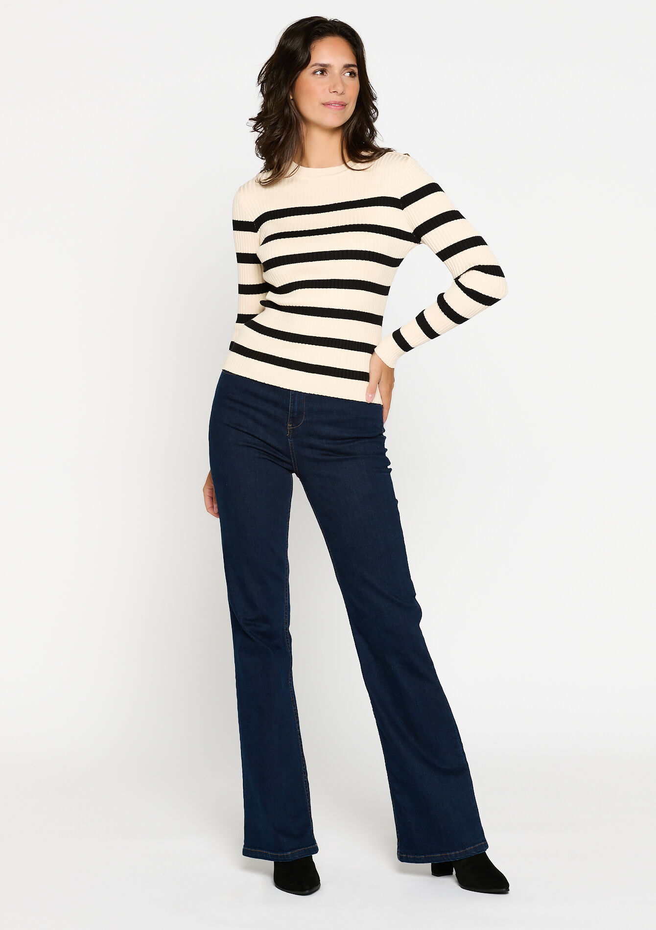 Pull rayé - LT BEIGE - 1092002