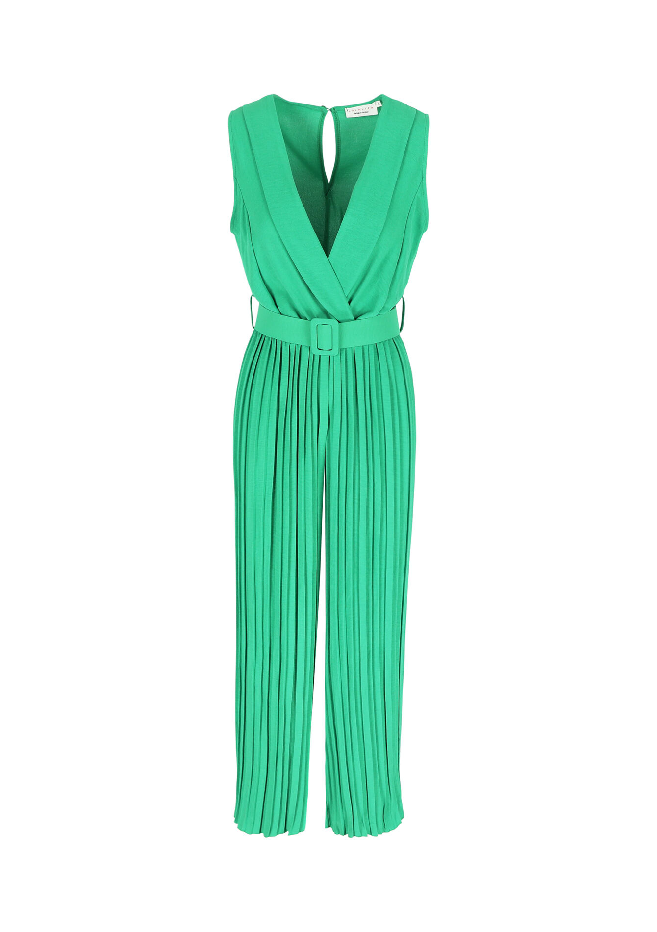 Jumpsuit met plissé, Jumpsuit met plissé - GREEN EMERALD - 06004524_4511