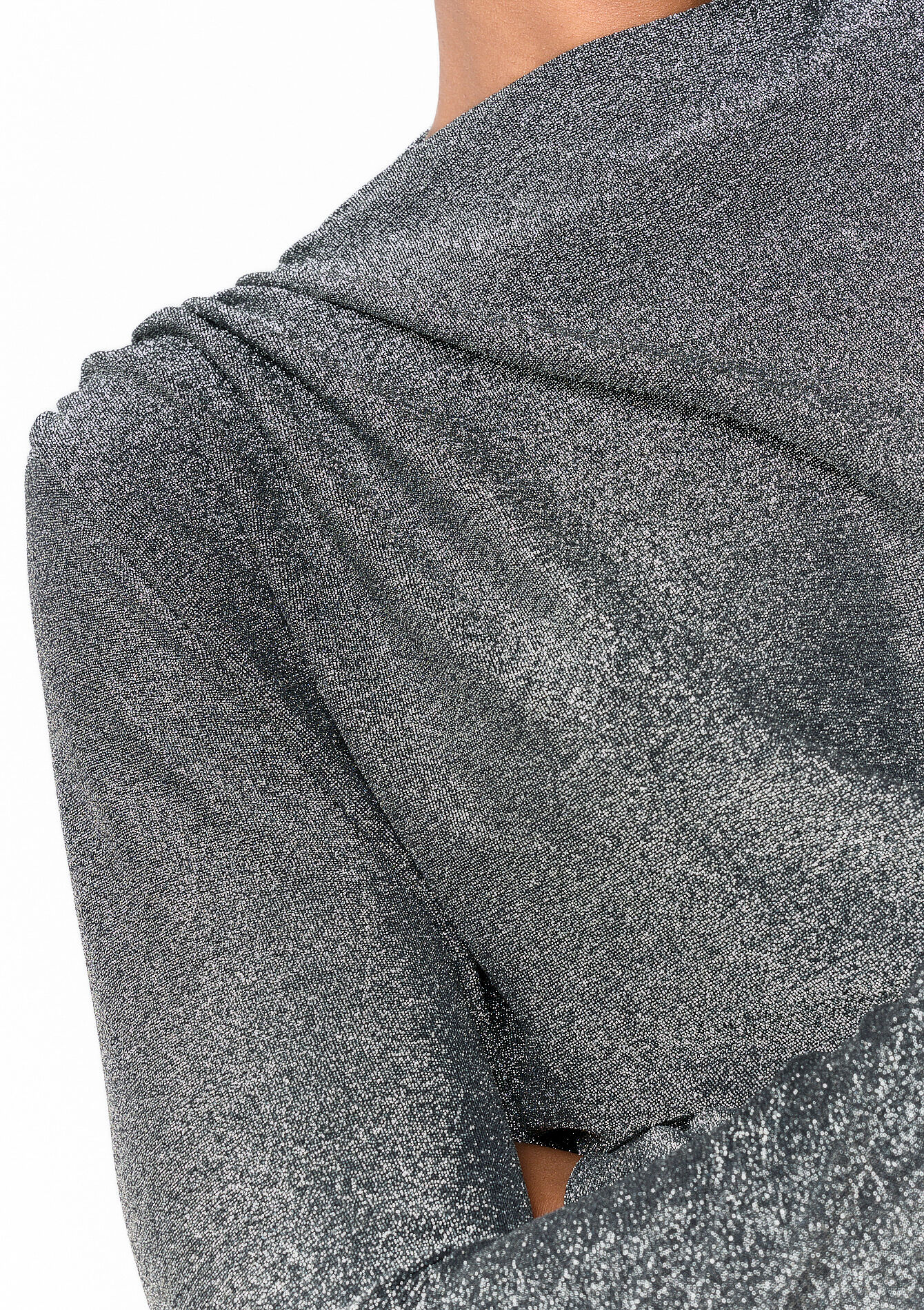 Lurex T-shirt met lange mouwen, Lurex T-shirt met lange mouwen - SILVER - 02400282_1059