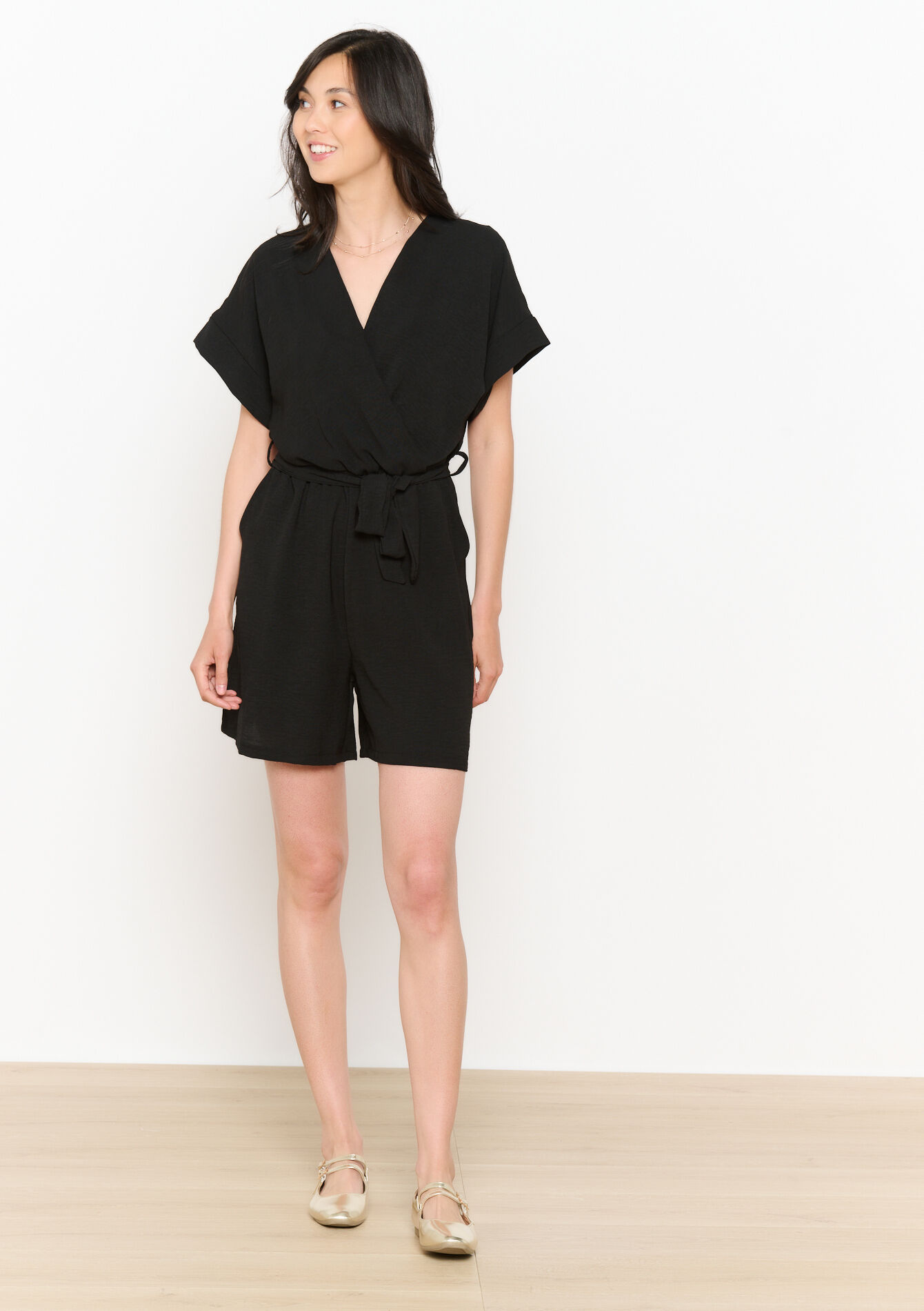 Playsuit met ceintuur, Playsuit met ceintuur - BLACK - 06004627_1119