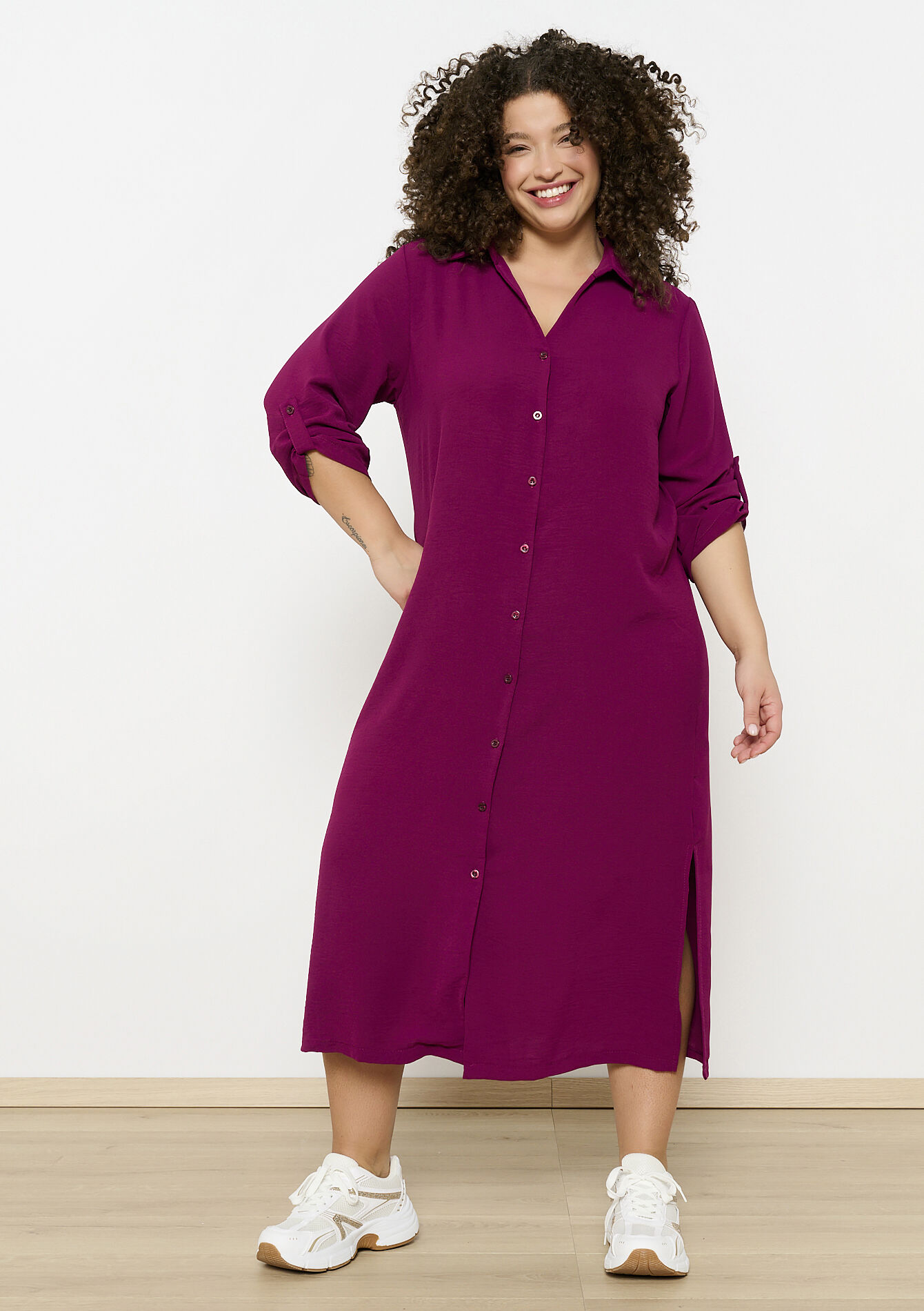 Midi shirt dress, Midi shirt dress - VIOLINE - 08103963_16