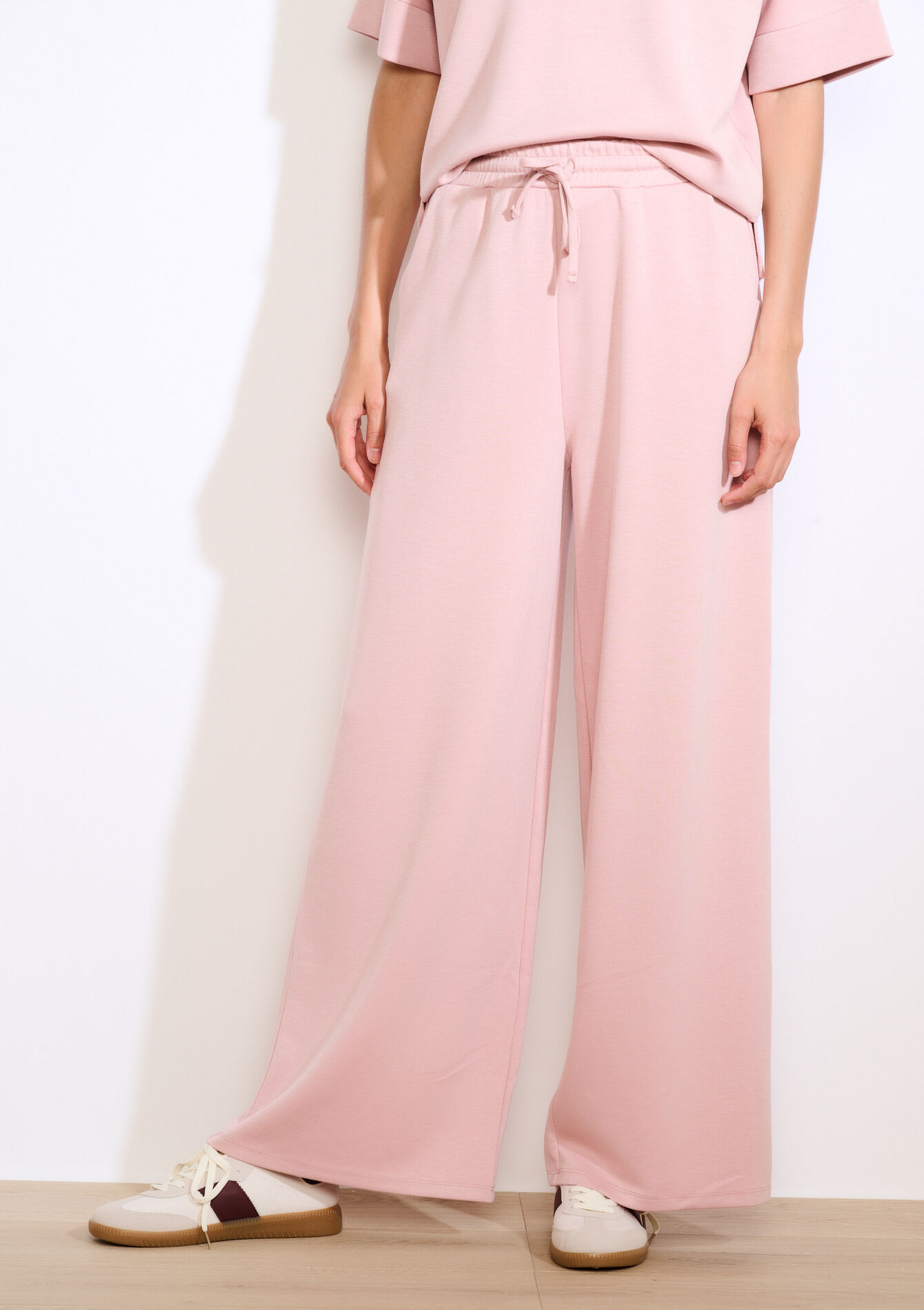 Wijde jersey broek, Wijde jersey broek - NUDE PINK - 15100384_1301