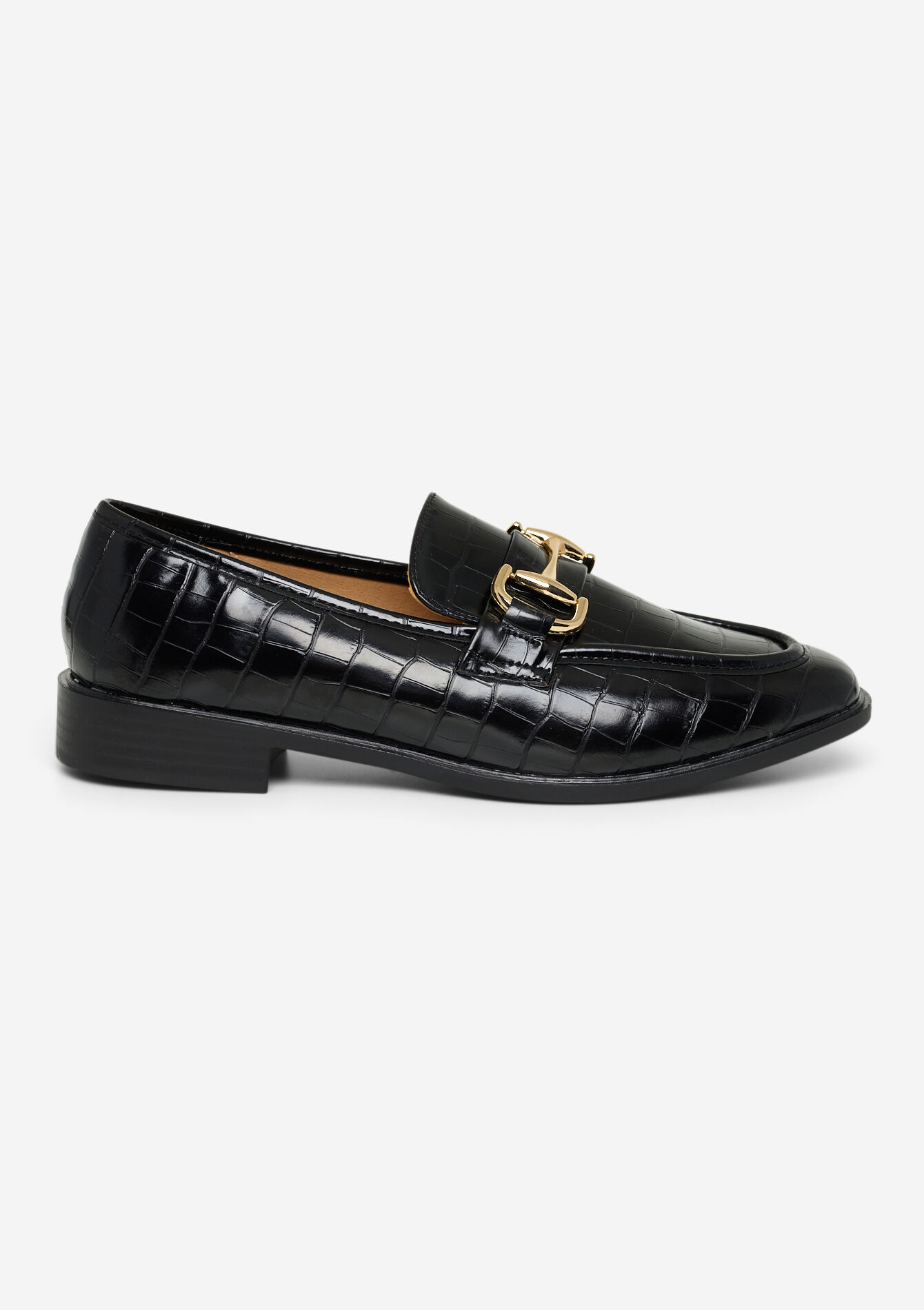 Glossy buckle loafers, Glossy buckle loafers - BLACK - 13200064_1119