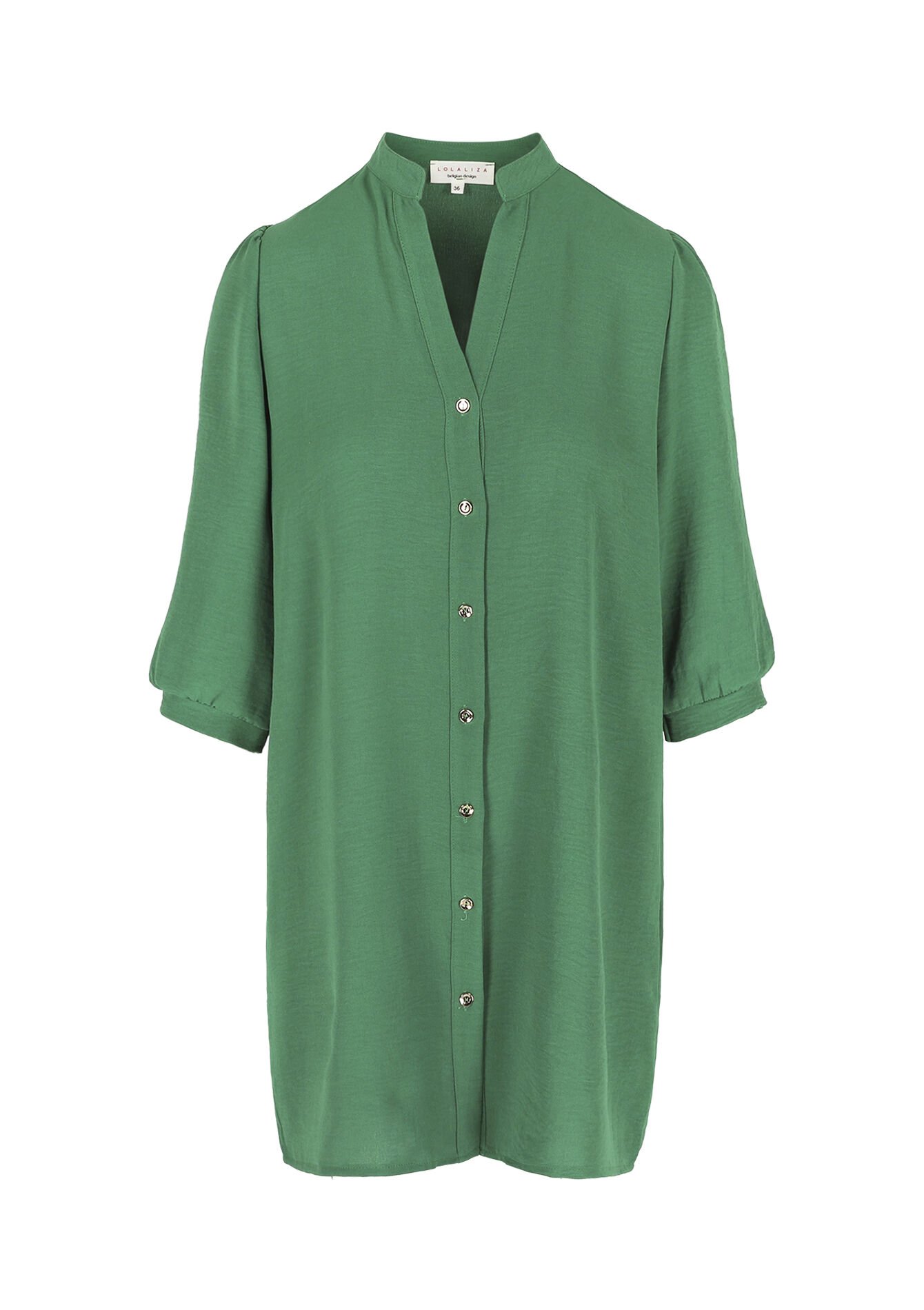 Fluid shirt dress, Fluid shirt dress - GREEN EMERALD - 08104468_4511