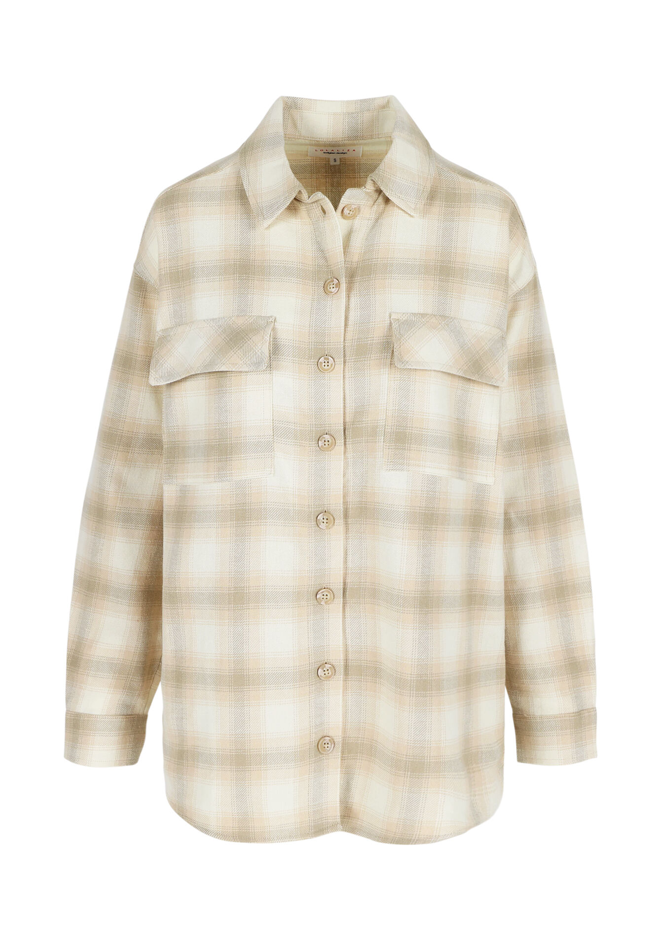 Oversized flanel overhemd, Oversized flanel overhemd - BEIGE COFFEE - 05702497_2561