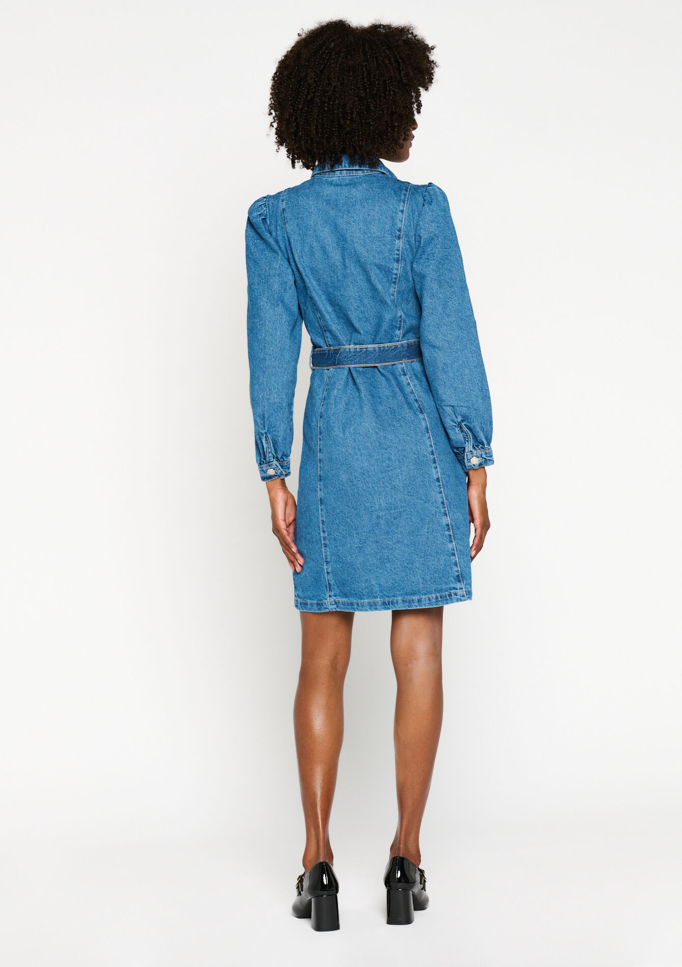 Robe en denim avec boutons - MEDIUM BLUE - 08103340_0500