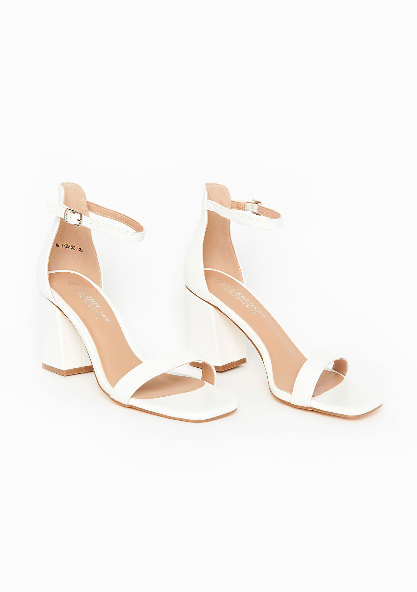 Sandales à talon carré, Sandales à talon carré - OPTICAL WHITE - 13000653_1019