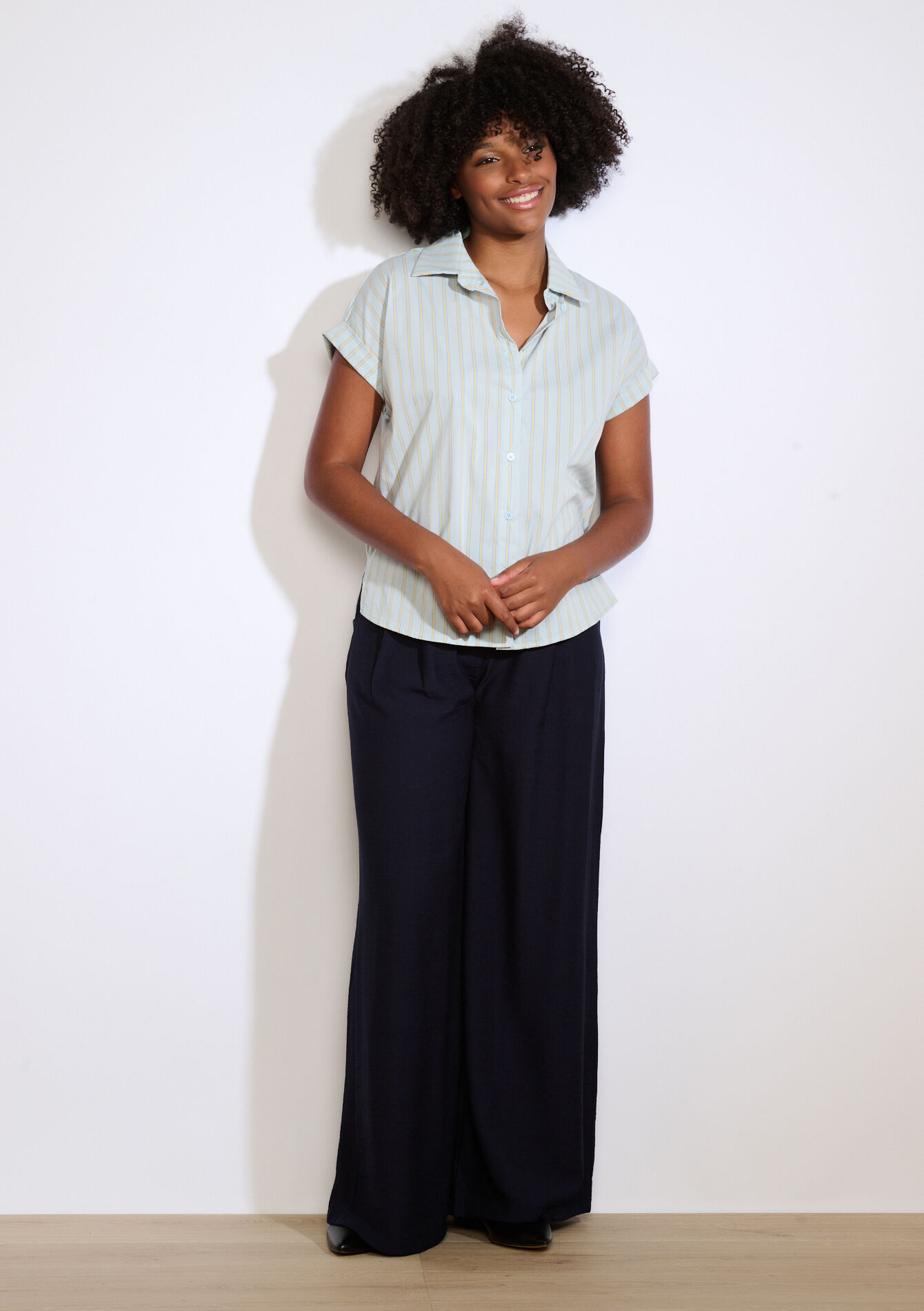 Gestreept luchtig hemd, Gestreept luchtig hemd - BLUE PASTEL - 05702929_3003