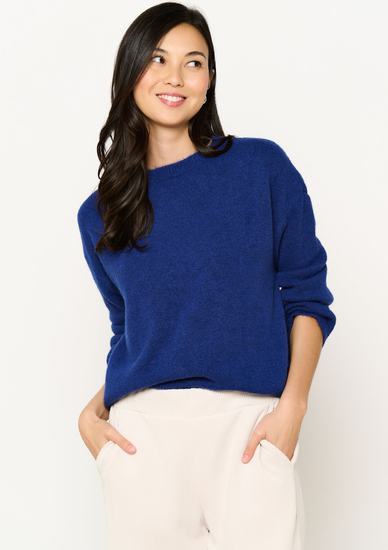 Trui met afhangende mouwen, Trui met afhangende mouwen - ELECTRIC BLUE - 1119531