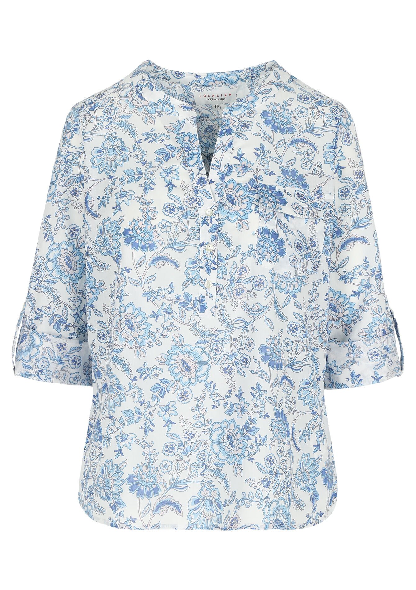Blouse met bloemenprint - BLUE SKY - 05702374_3009