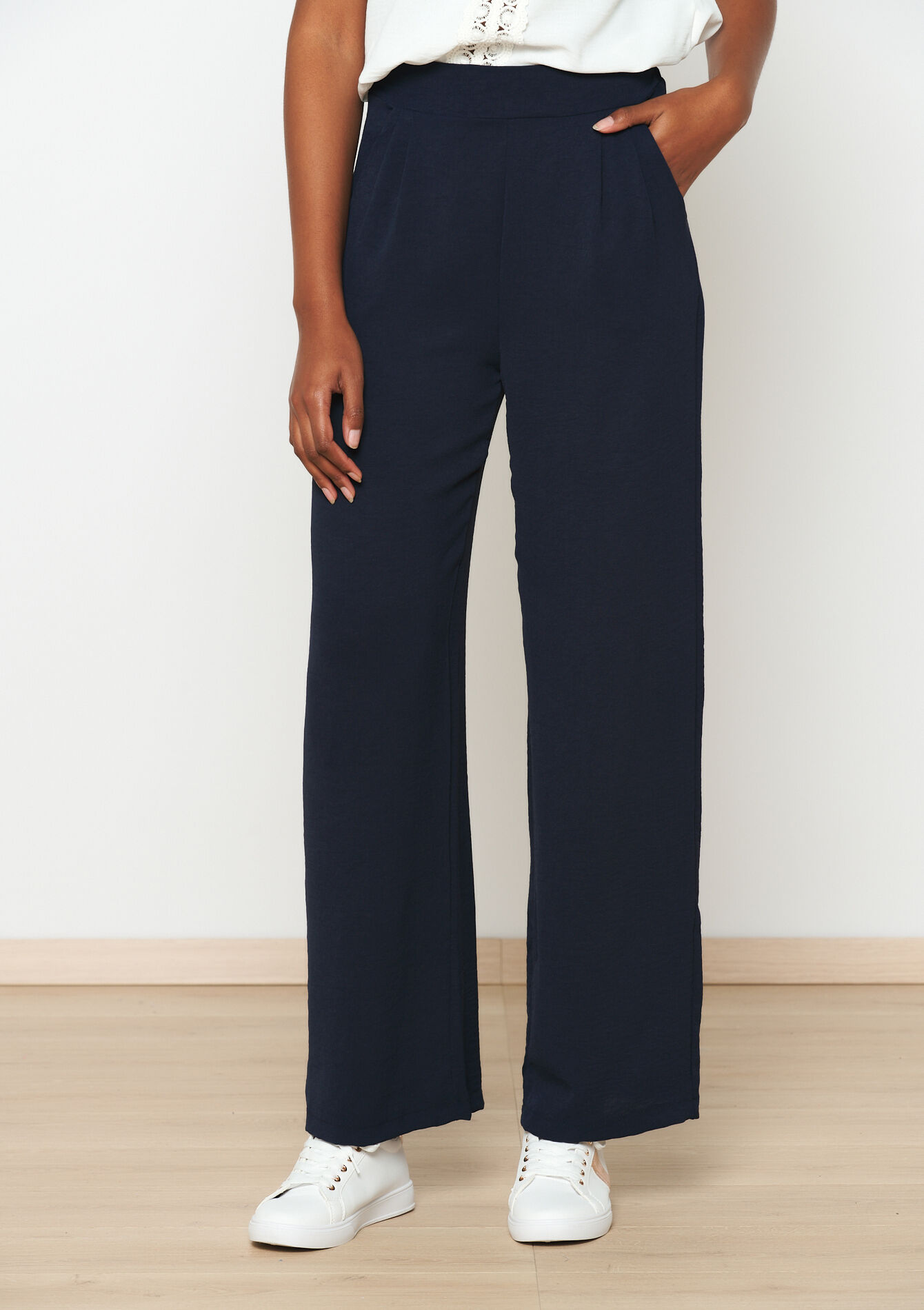 Wide leg trousers, Wide leg trousers - NAVY BASIC - 06600821_2723