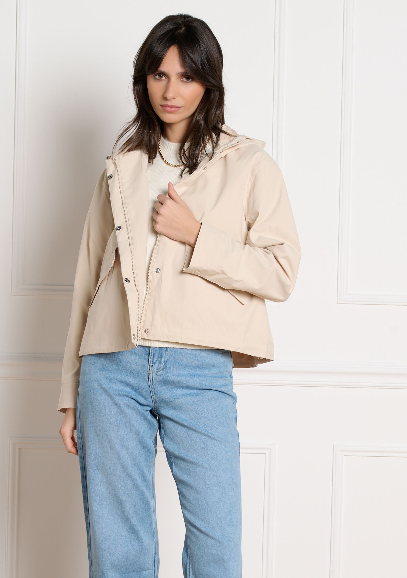 Veste imperméable à capuche - LT BEIGE - 23000792_2527