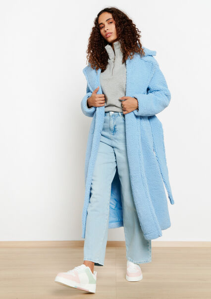 Oversized teddy coat - BLUE PASTEL - 23000623_3003