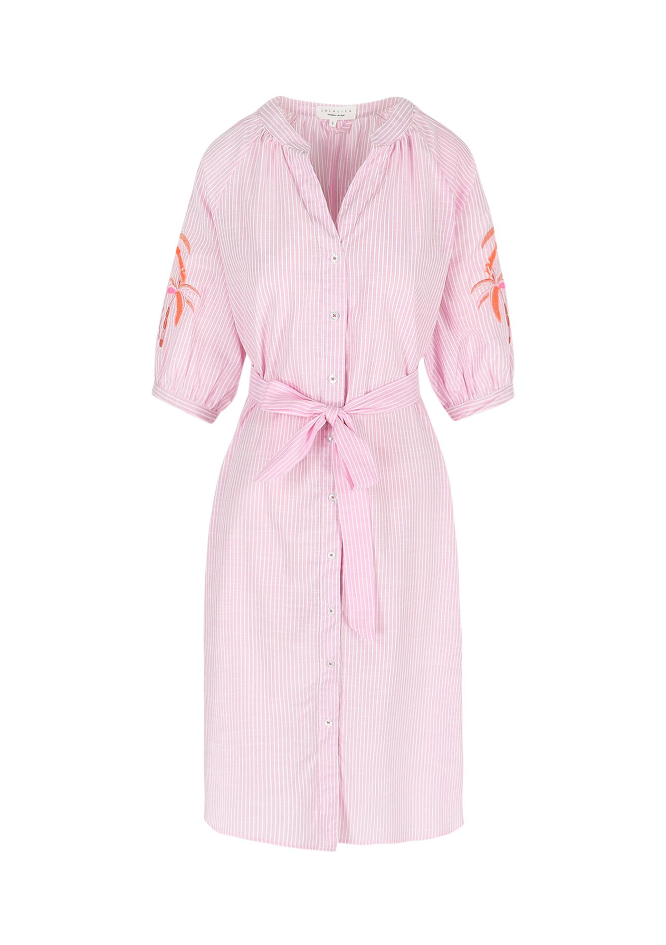 Geborduurde hemdjurk - FUCHSIA - 08104106_5626