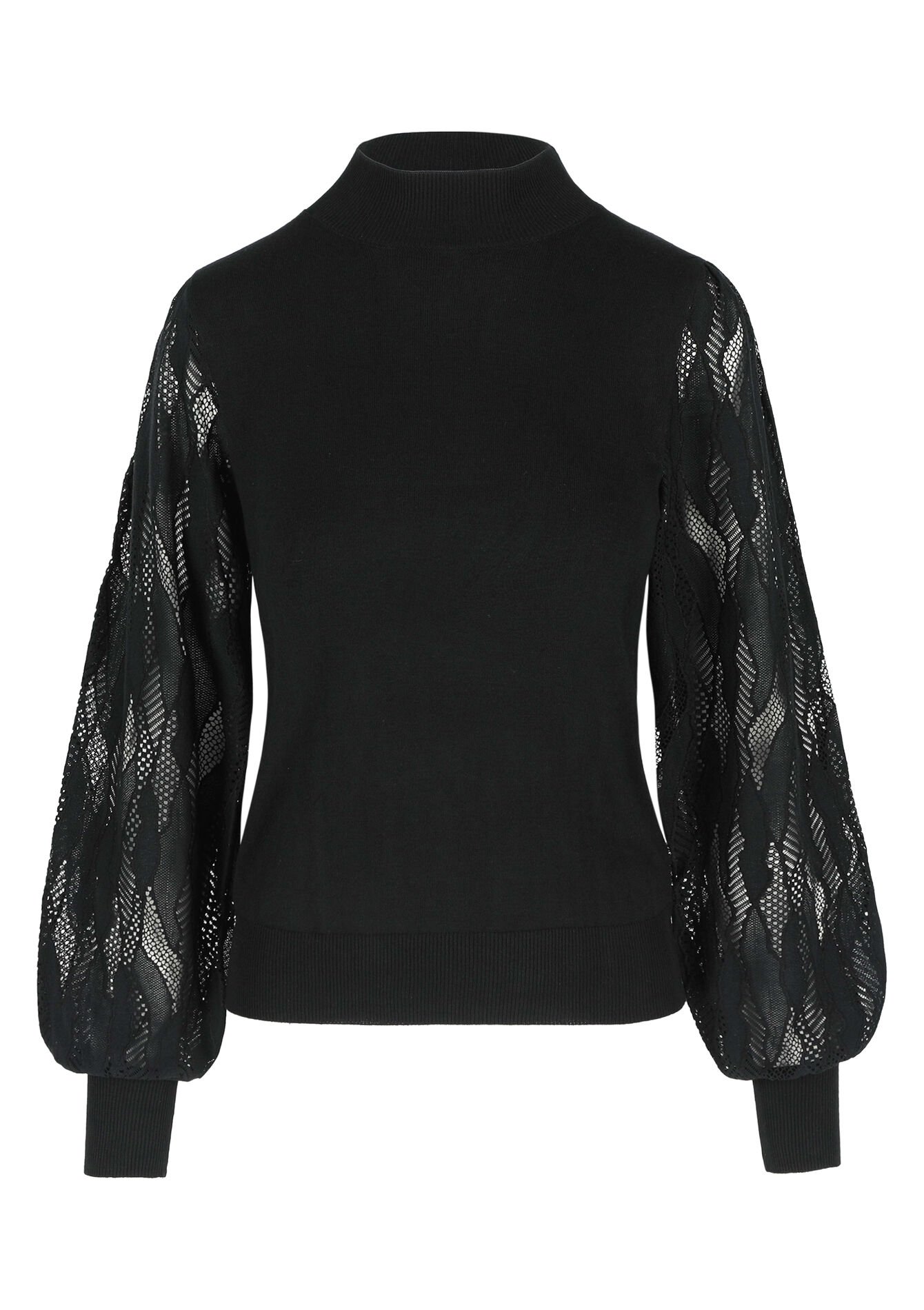 Pull avec manches en mesh, Pull avec manches en mesh - BLACK - 04006526