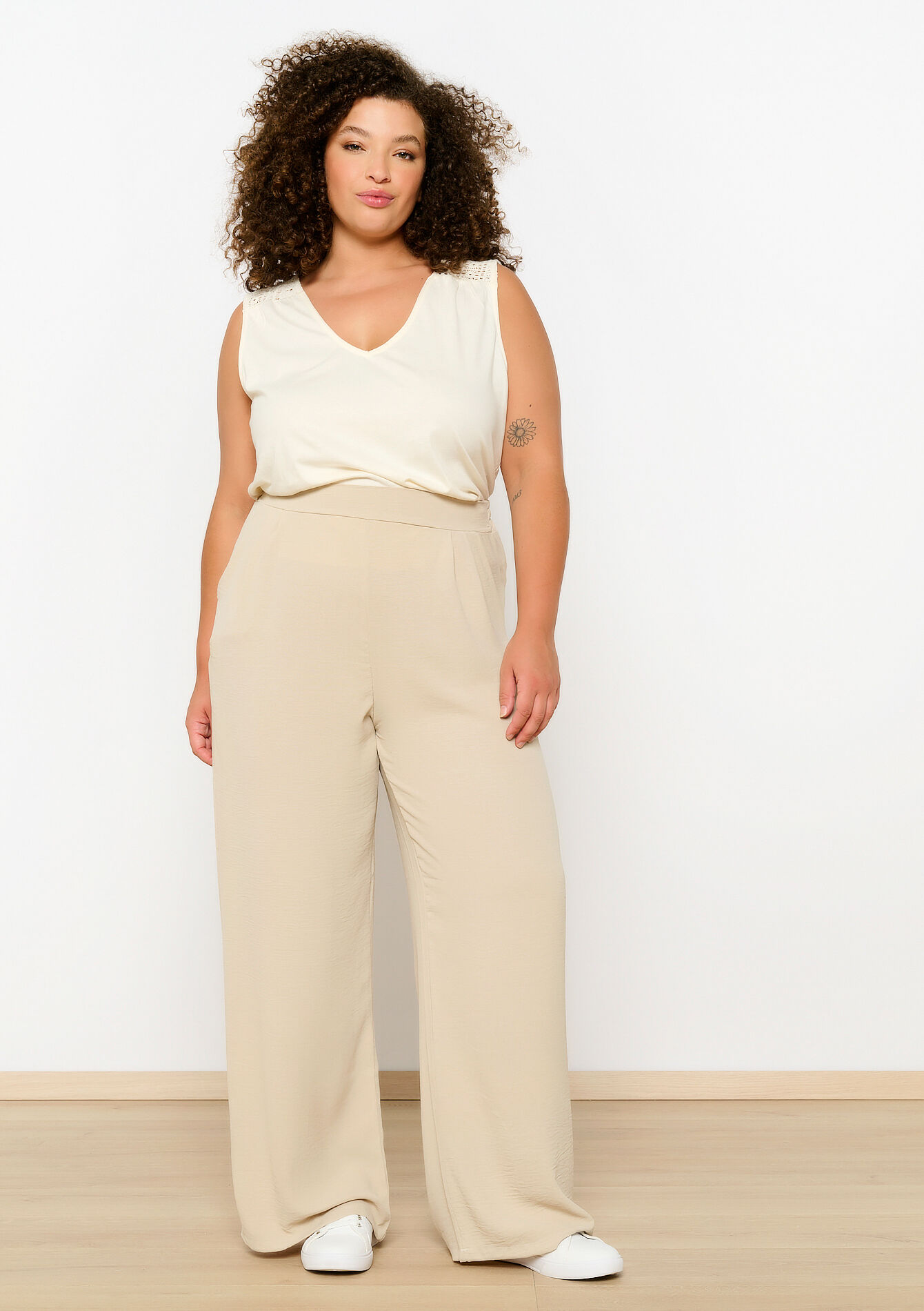 Wijde pantalon, Wijde pantalon - LT BEIGE - 06600821_2527