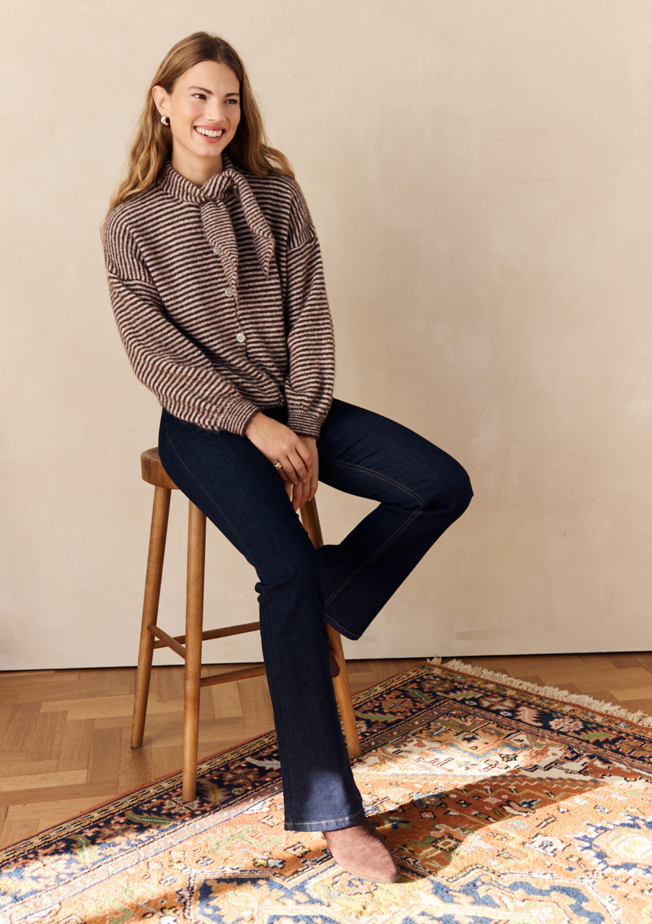 Jean bootcut ajusté, Jean bootcut ajusté - DARK BLUE - 22000621_0501