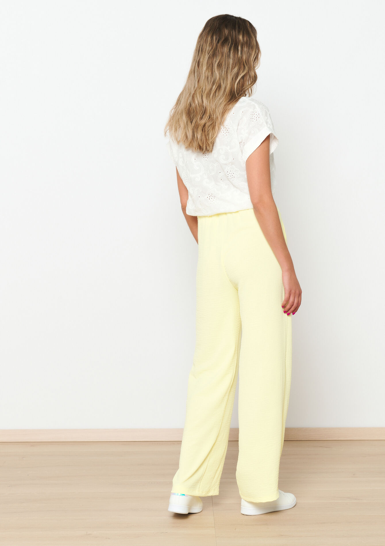 Wijde pantalon - YELLOW PASTEL - 06600821_5004