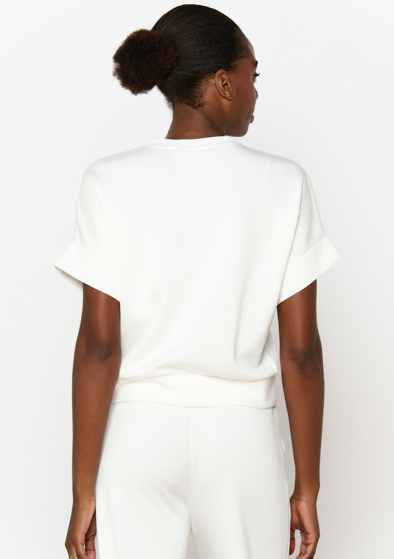 T-shirt in sweatstof, T-shirt in sweatstof - OFFWHITE - 15100292_1001