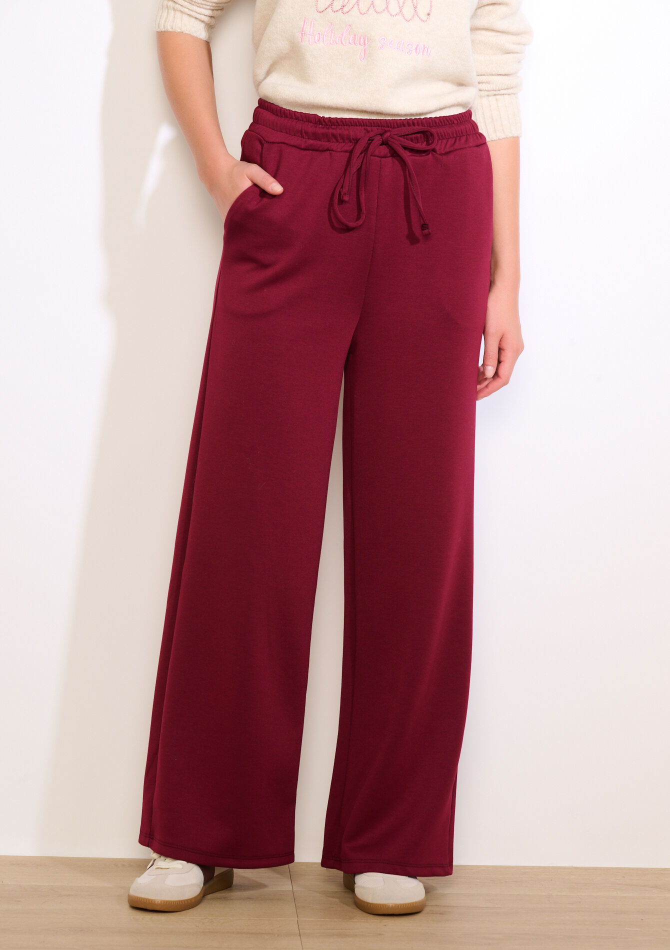 Losvallende relaxbroek, Losvallende relaxbroek - AUBERGINE - 15100401_1537