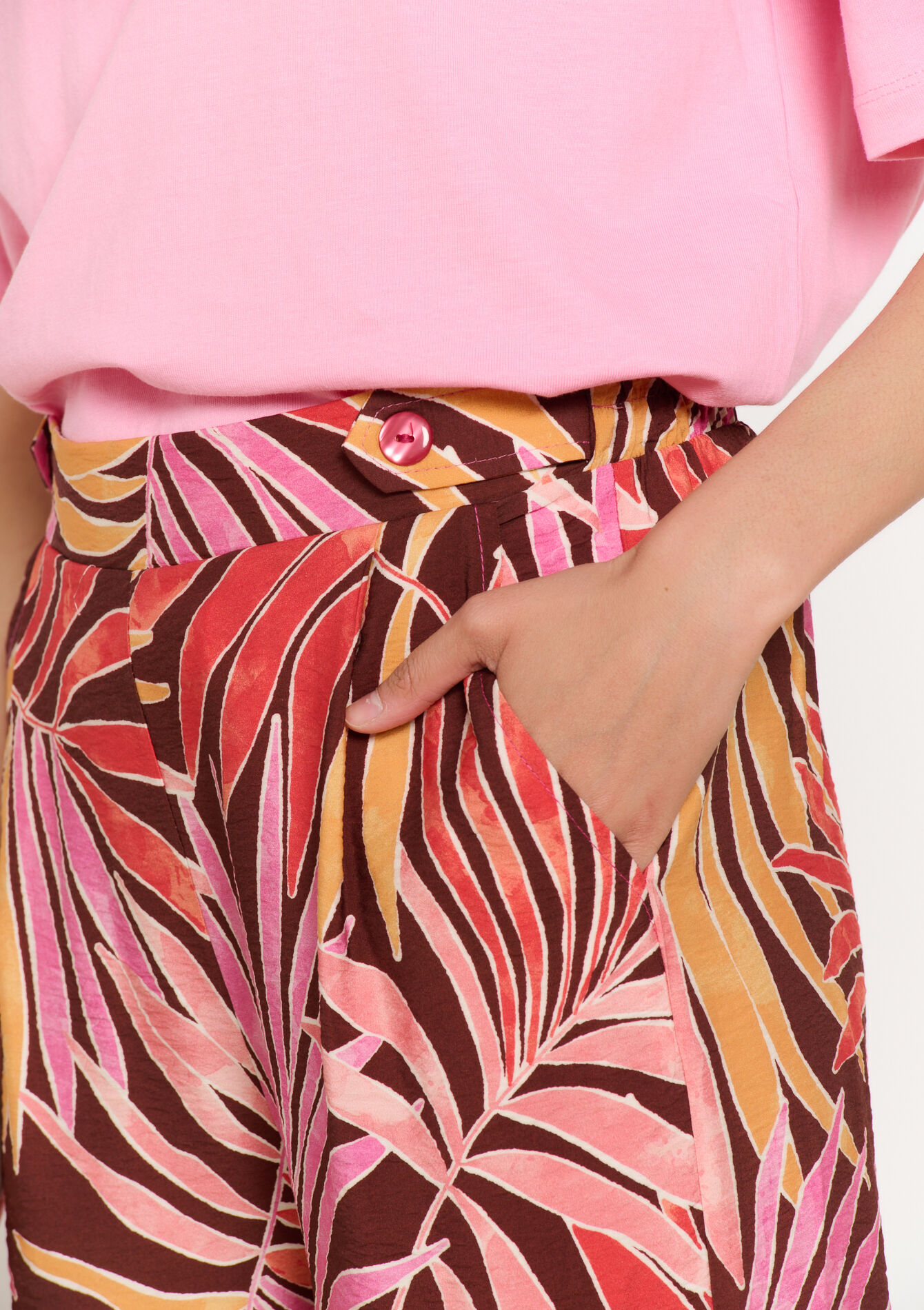 fluid printed trousers, fluid printed trousers - CHOCO BROWN - 06600987_836