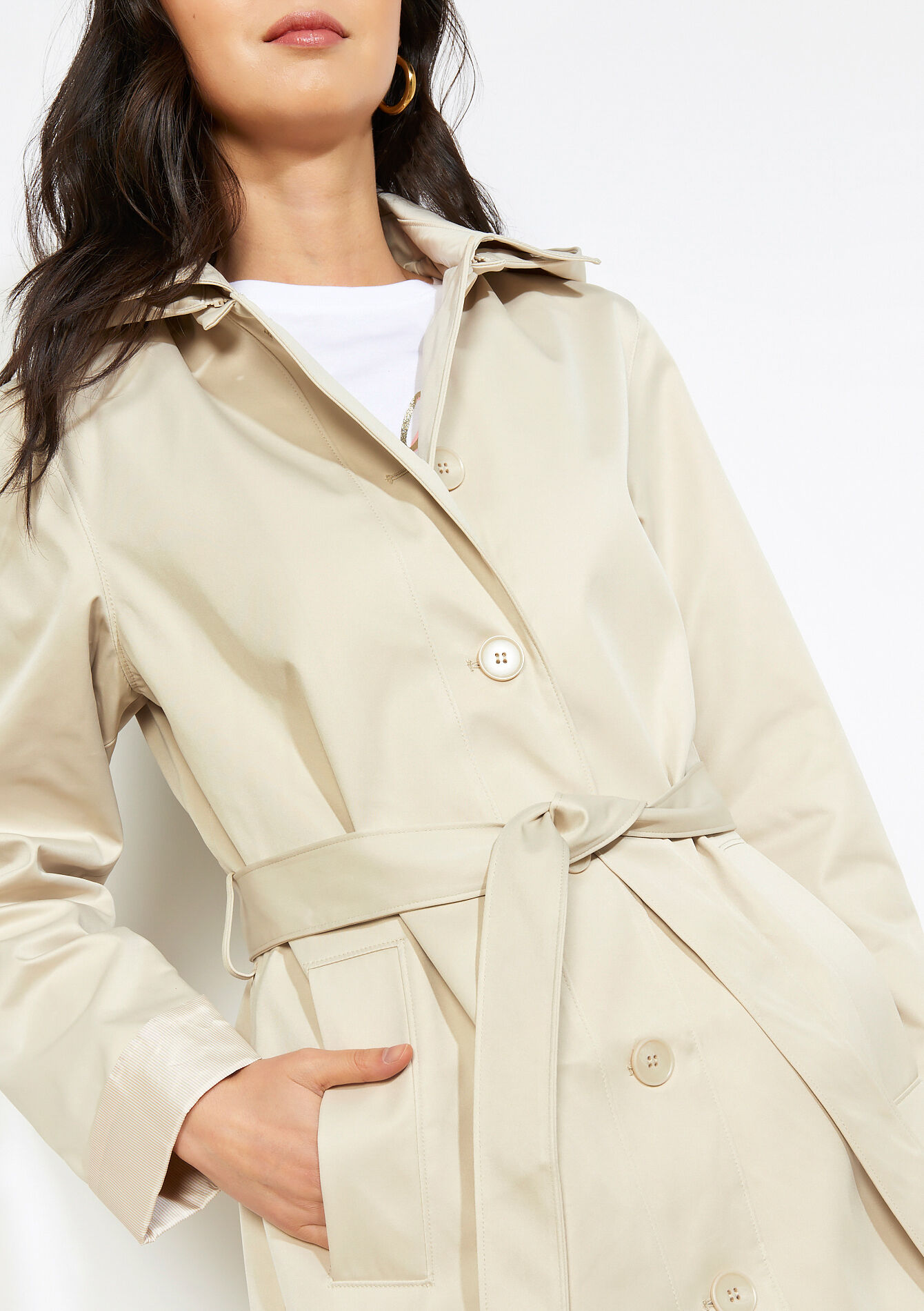 Trench à double boutonnage - VANILLA WHITE - 23000791_1013