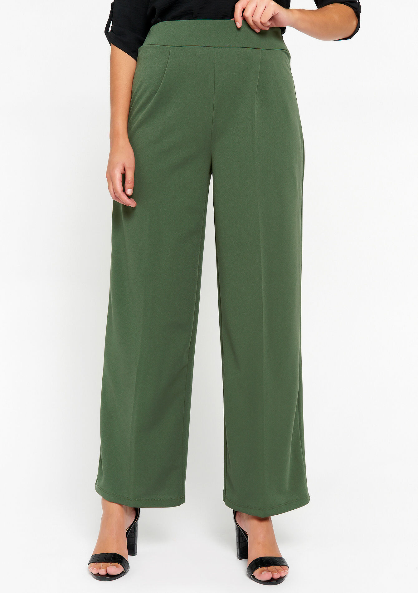 Wide trousers - KHAKI MED - 06600785_4327