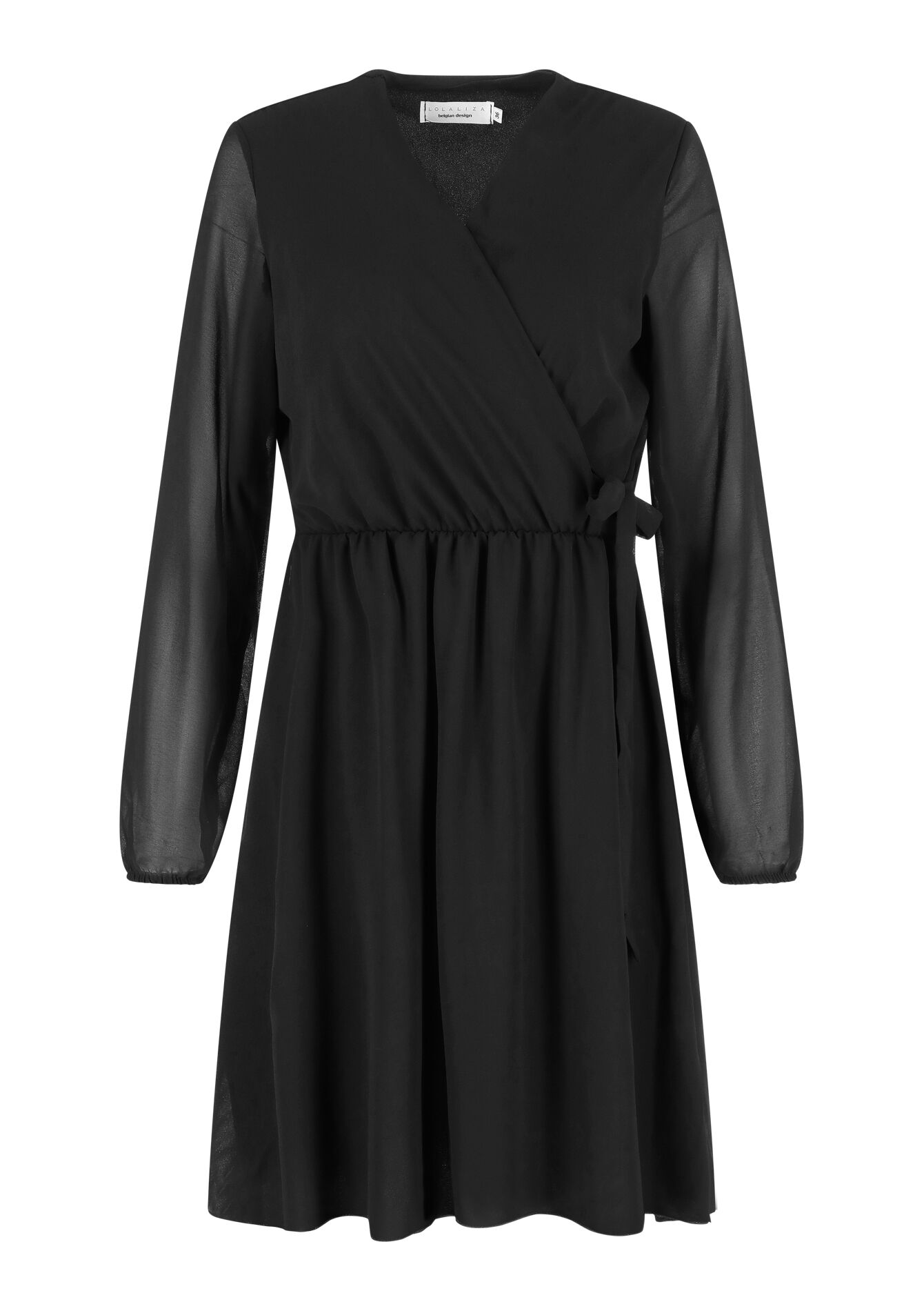 Robe cache-coeur unie - BLACK - 08103398_1119