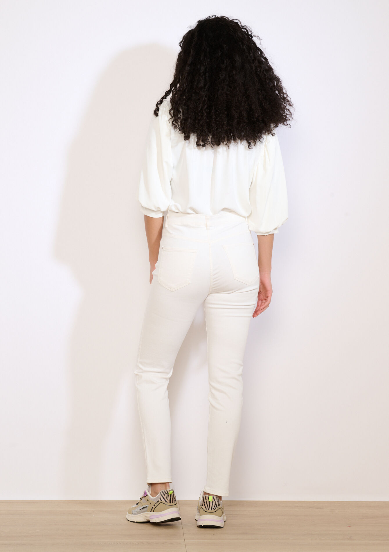 Multiple size slimfit broek - OFFWHITE - 06004680_1001