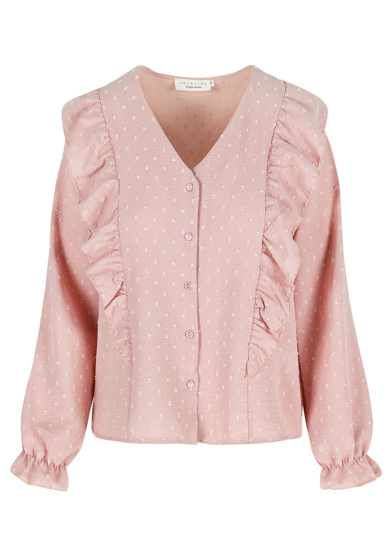 Blouse met ruches, Blouse met ruches - NUDE PINK - 1122612