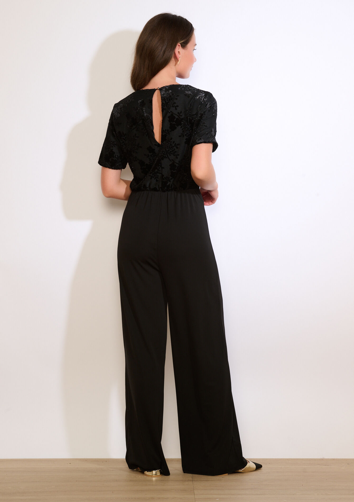 Combinaison bi-matière velours, Combinaison bi-matière velours - BLACK - 06004692_1119